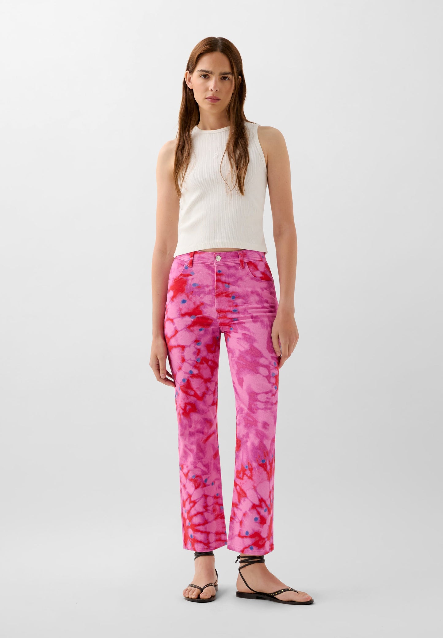 SC SUMMER PRINT DENIM TROUSERS