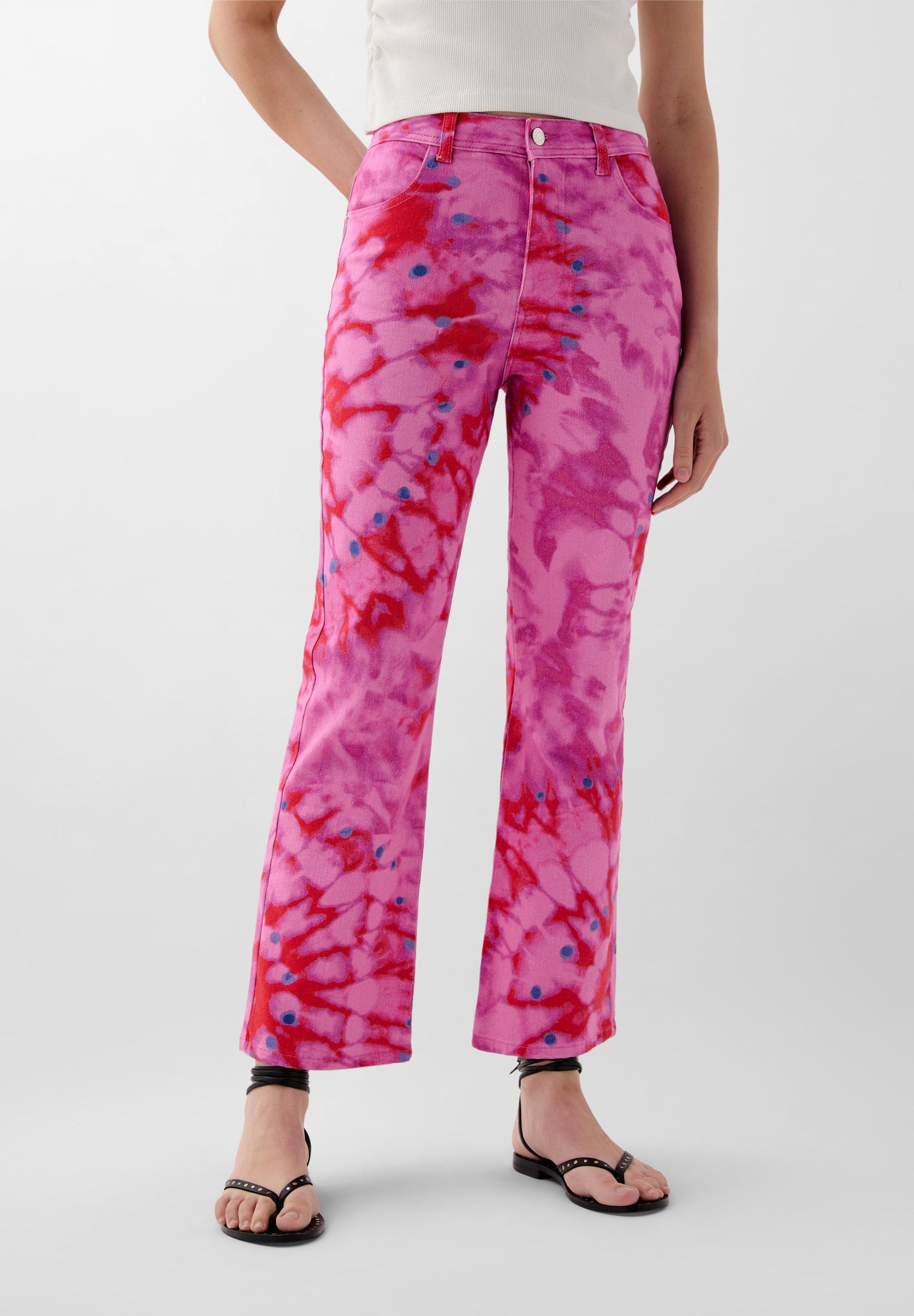 SC SUMMER PRINT DENIM TROUSERS