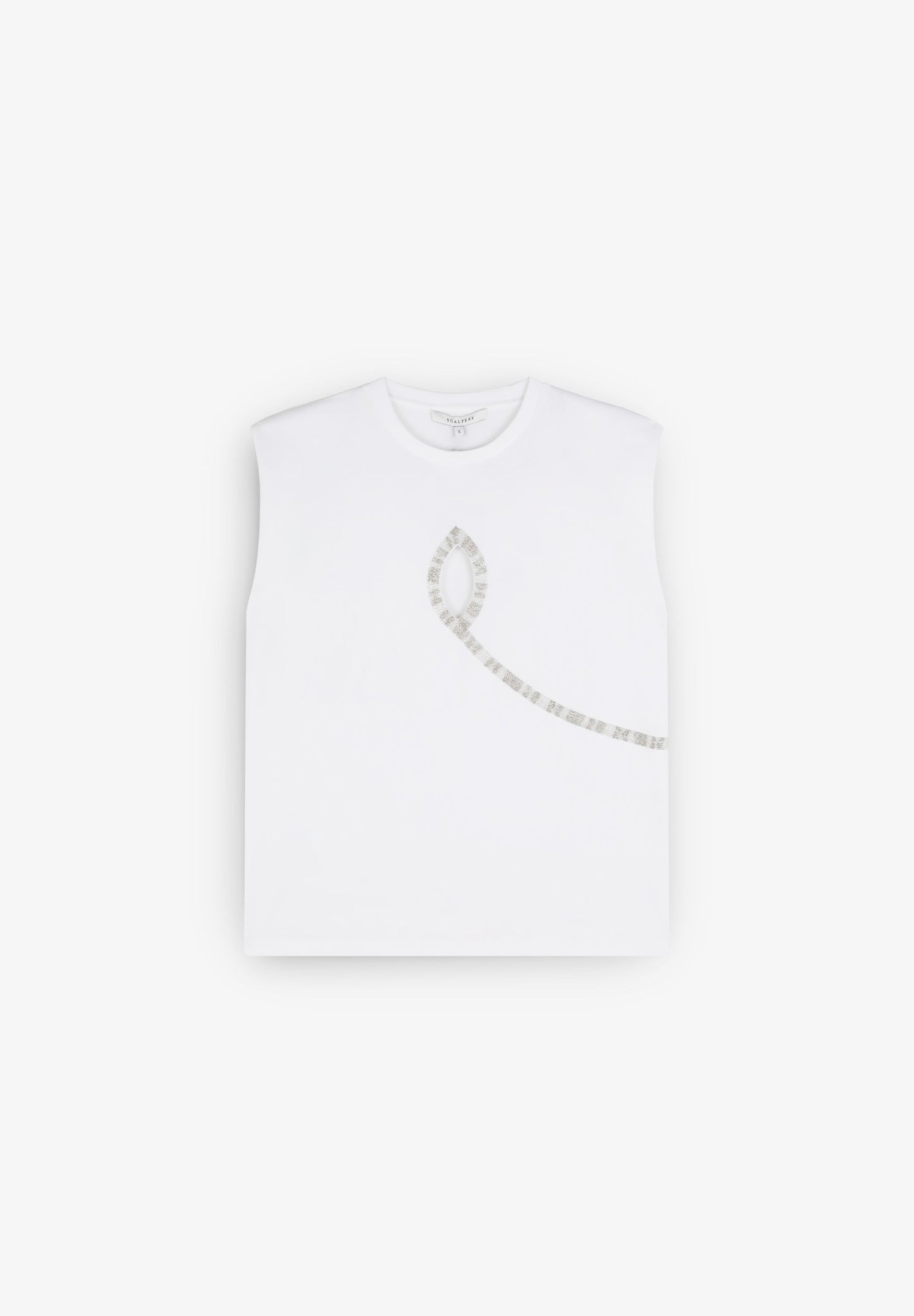 T-SHIRT WITH BEADED SLIT DETAIL