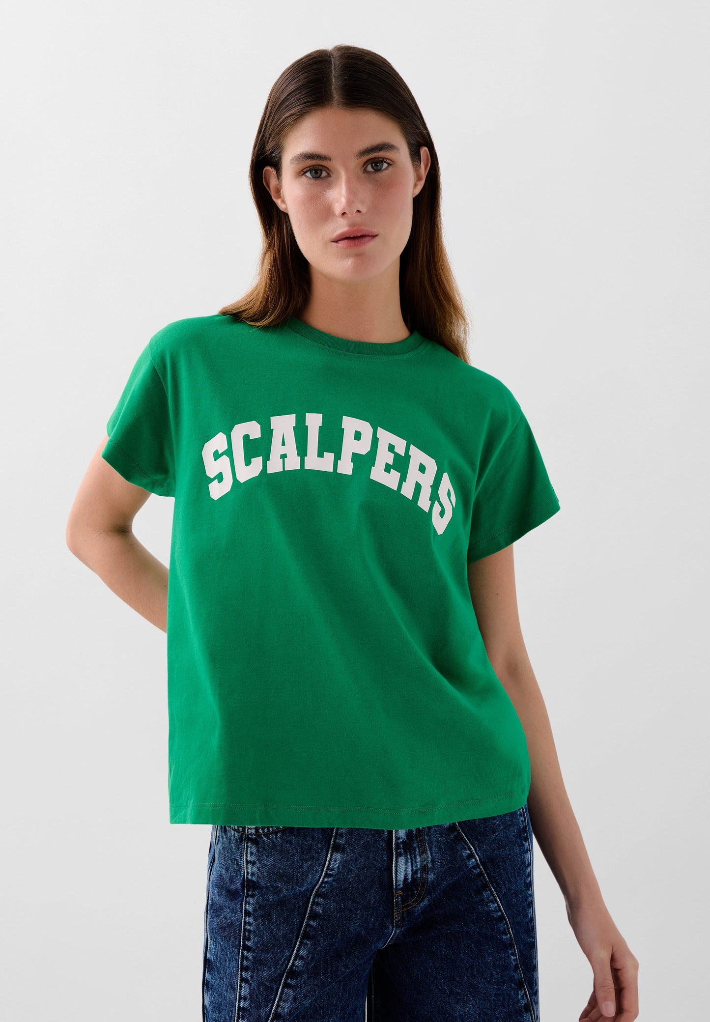 T-SHIRT WITH FRONT LOGO PRINT