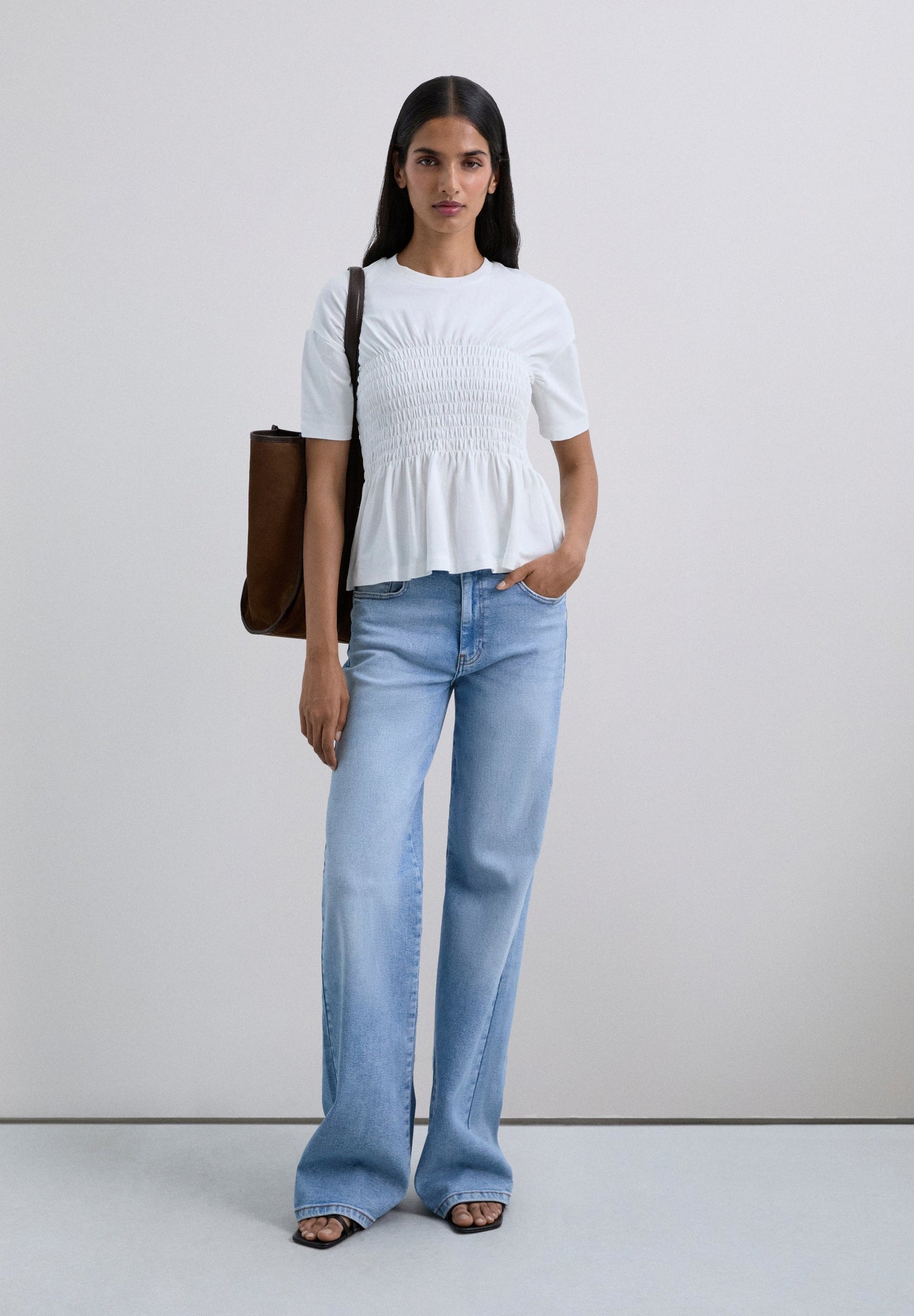 SMOCKED T-SHIRT