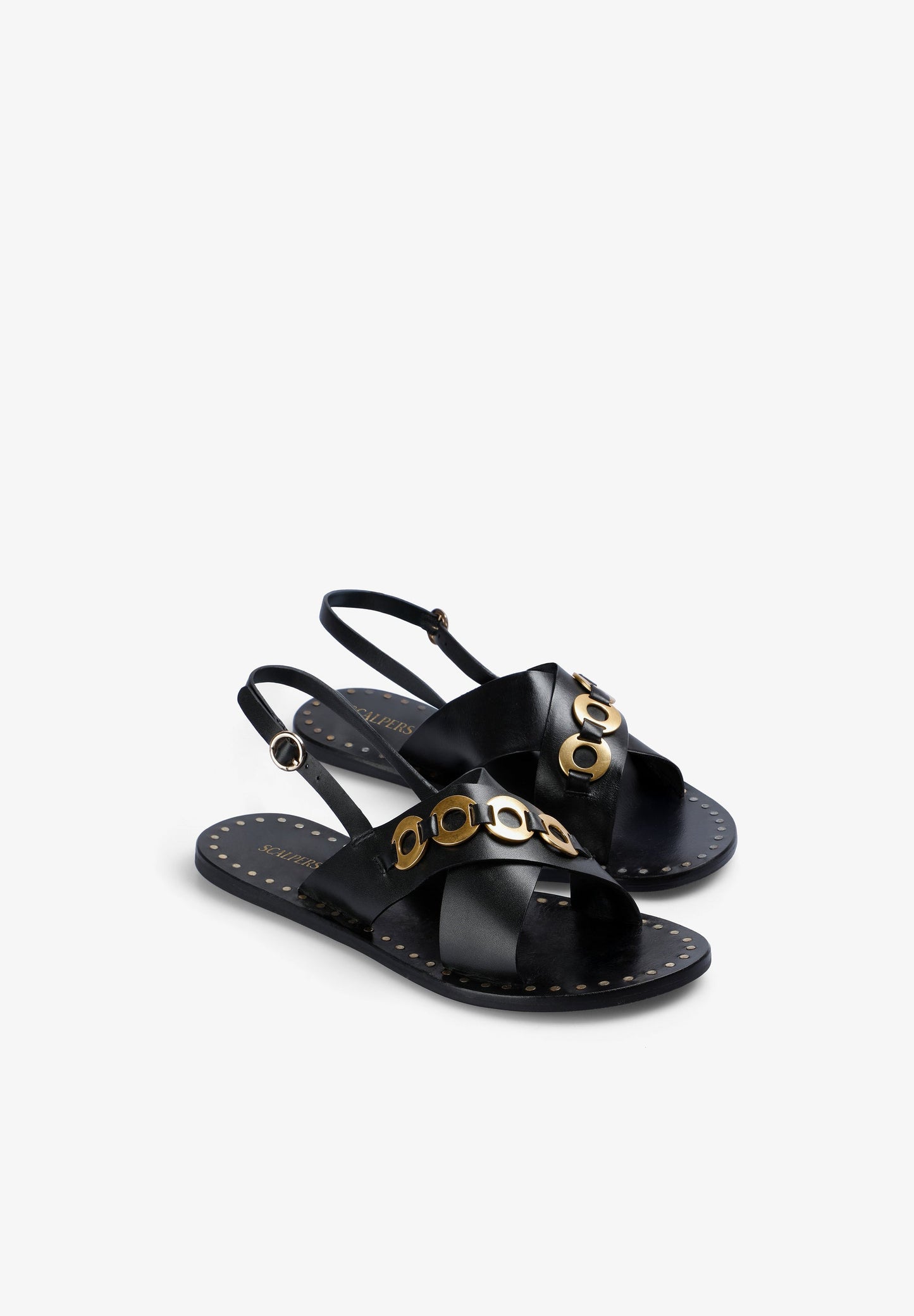 100% METALLIC LEATHER SANDALS