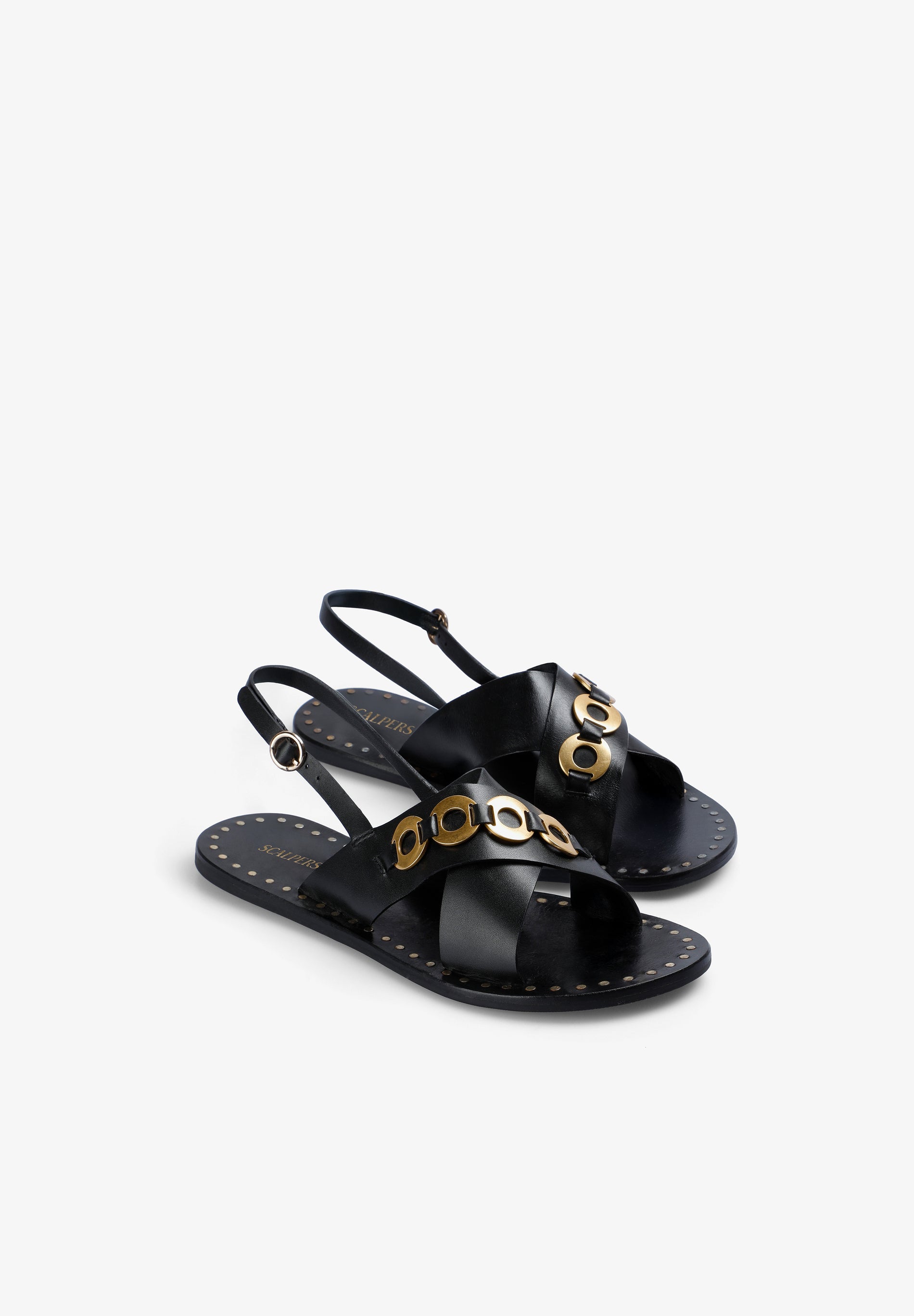 100% METALLIC LEATHER SANDALS