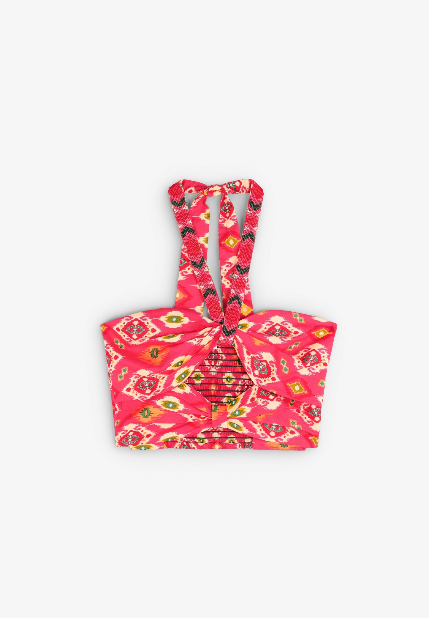 BEADED ETHNIC PRINT TOP