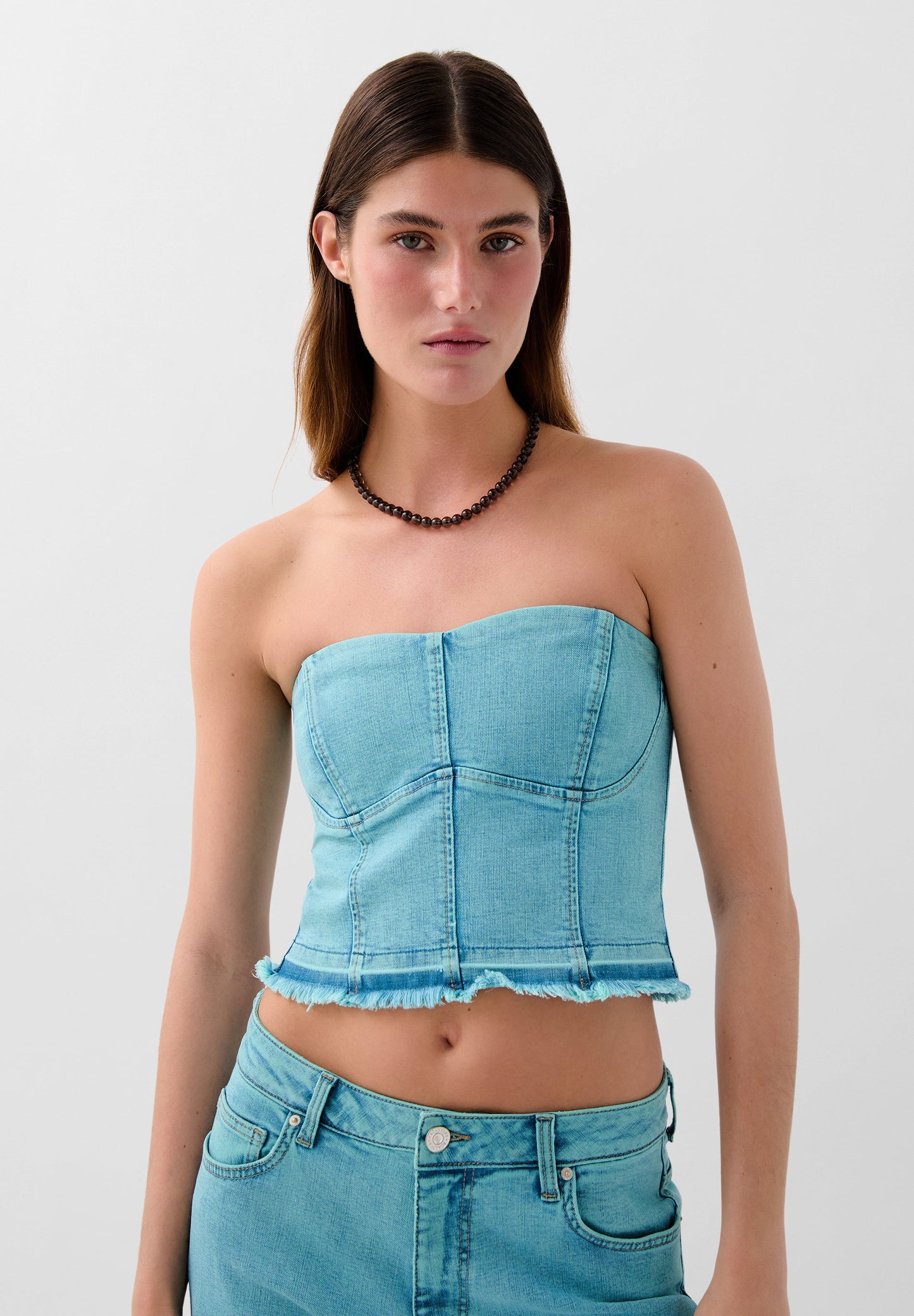 SC QUES CORSET DENIM TOP