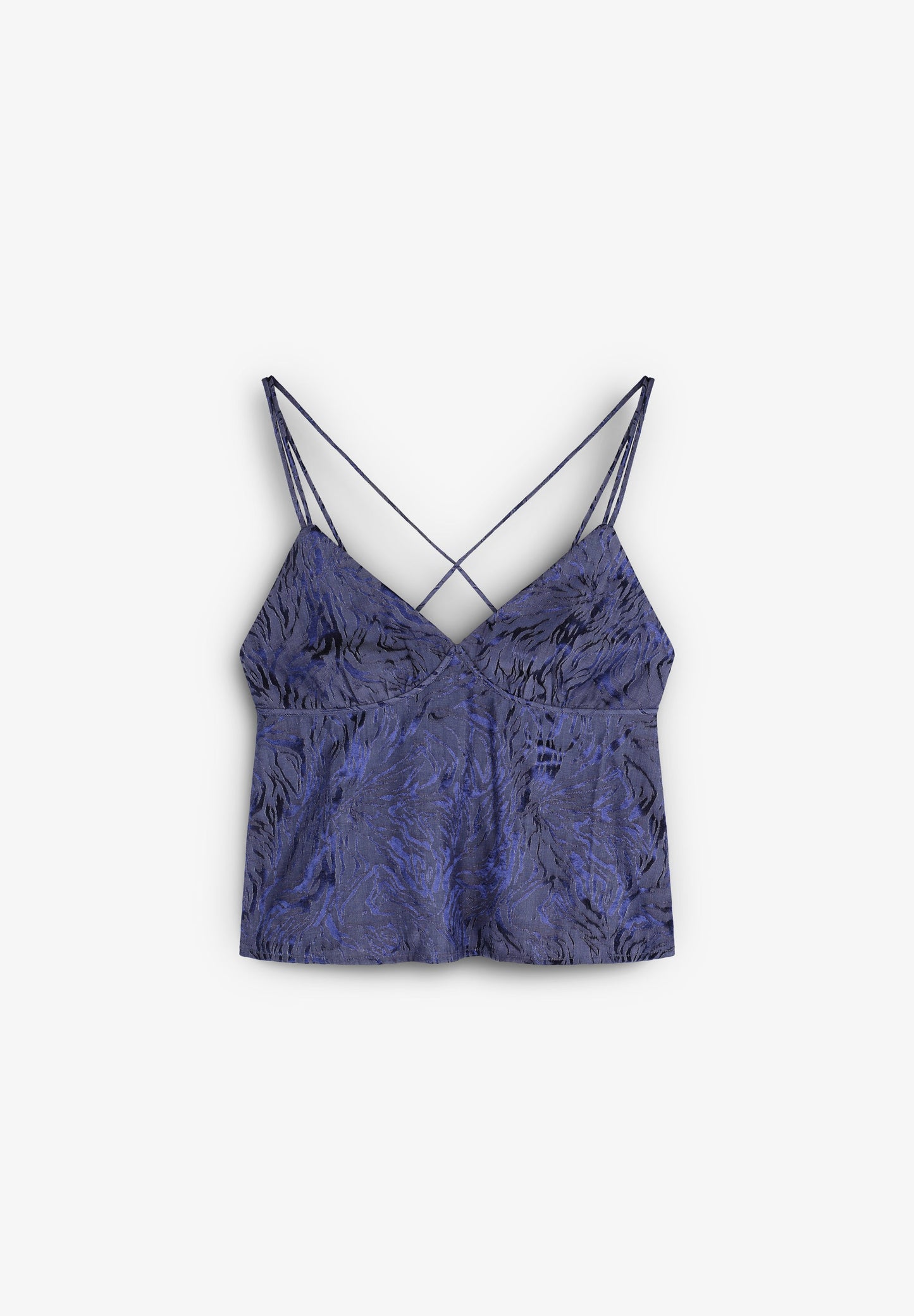 JACQUARD TOP WITH CROSSOVER STRAPS