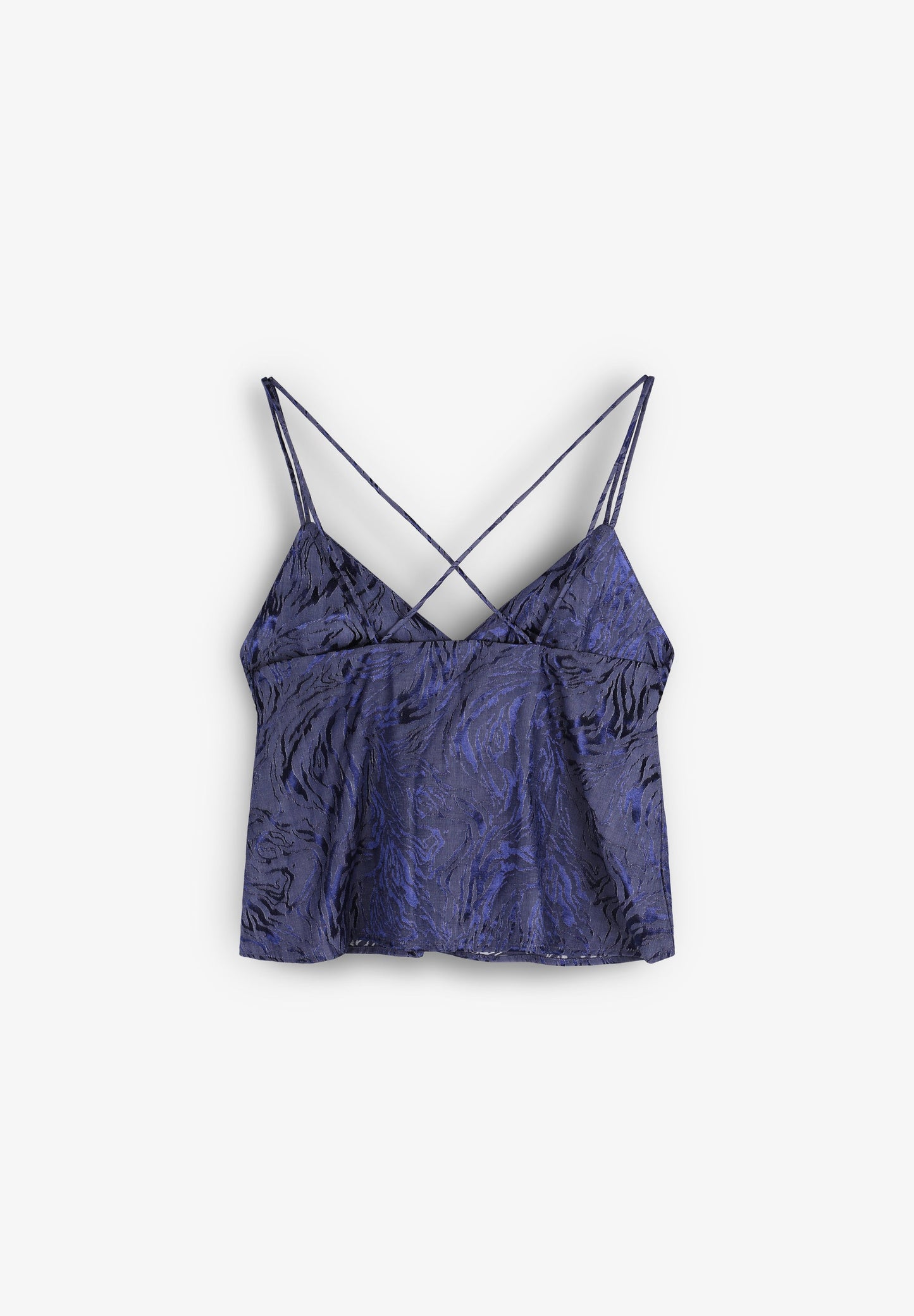 JACQUARD TOP WITH CROSSOVER STRAPS