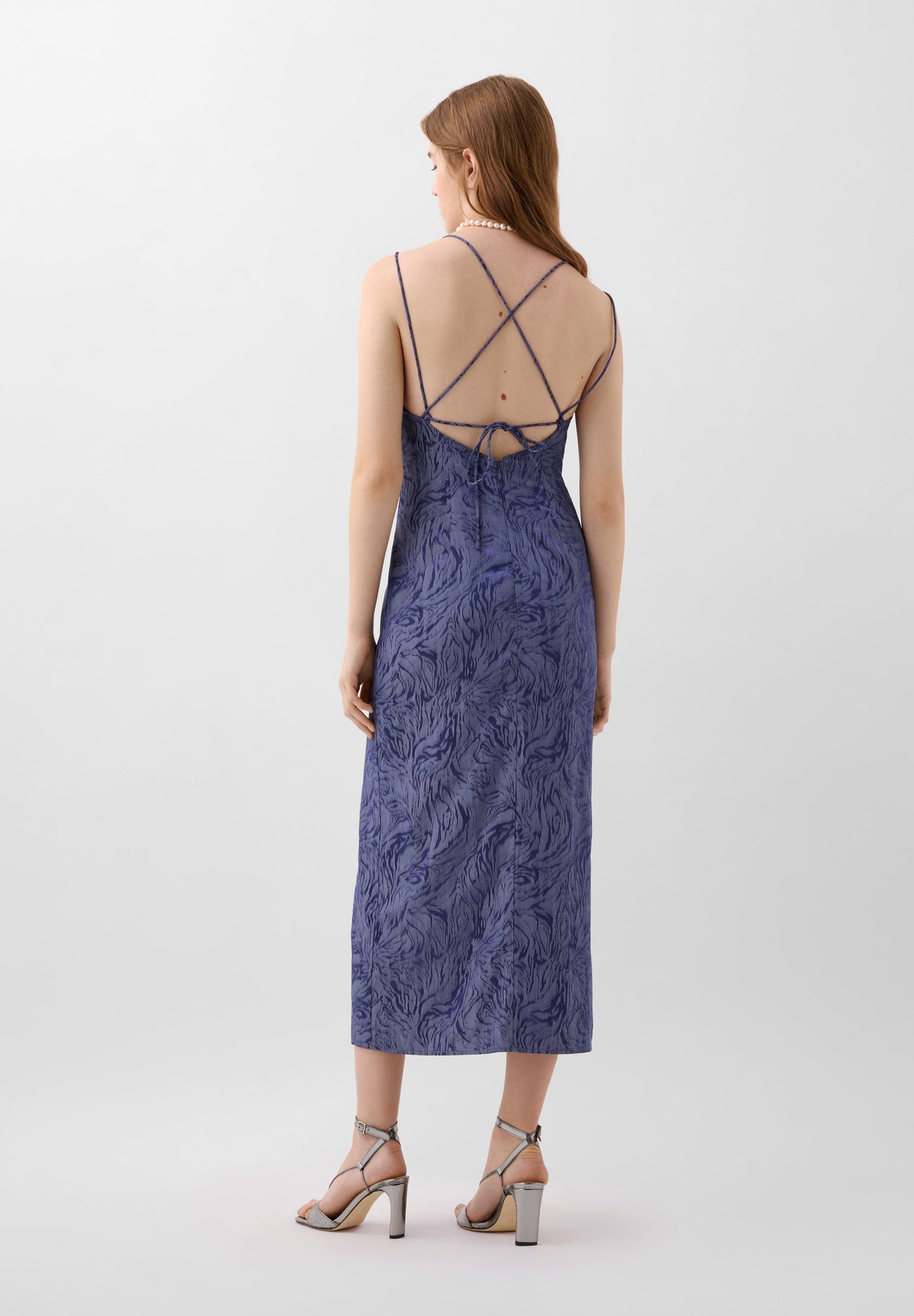 JACQUARD DRESS WITH CROSSOVER STRAPS