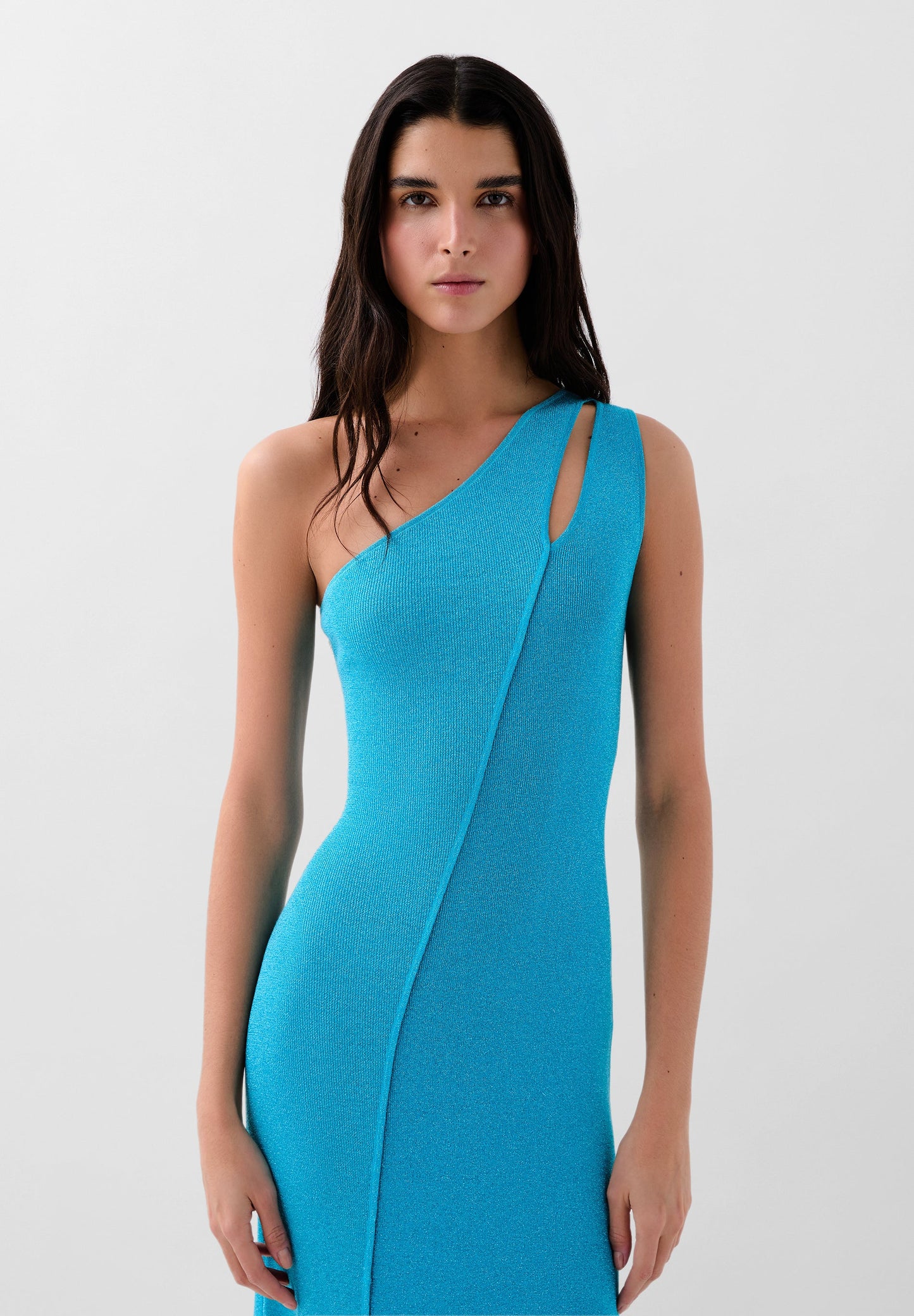 TWO-TONE KNITTED LUREX DRESS