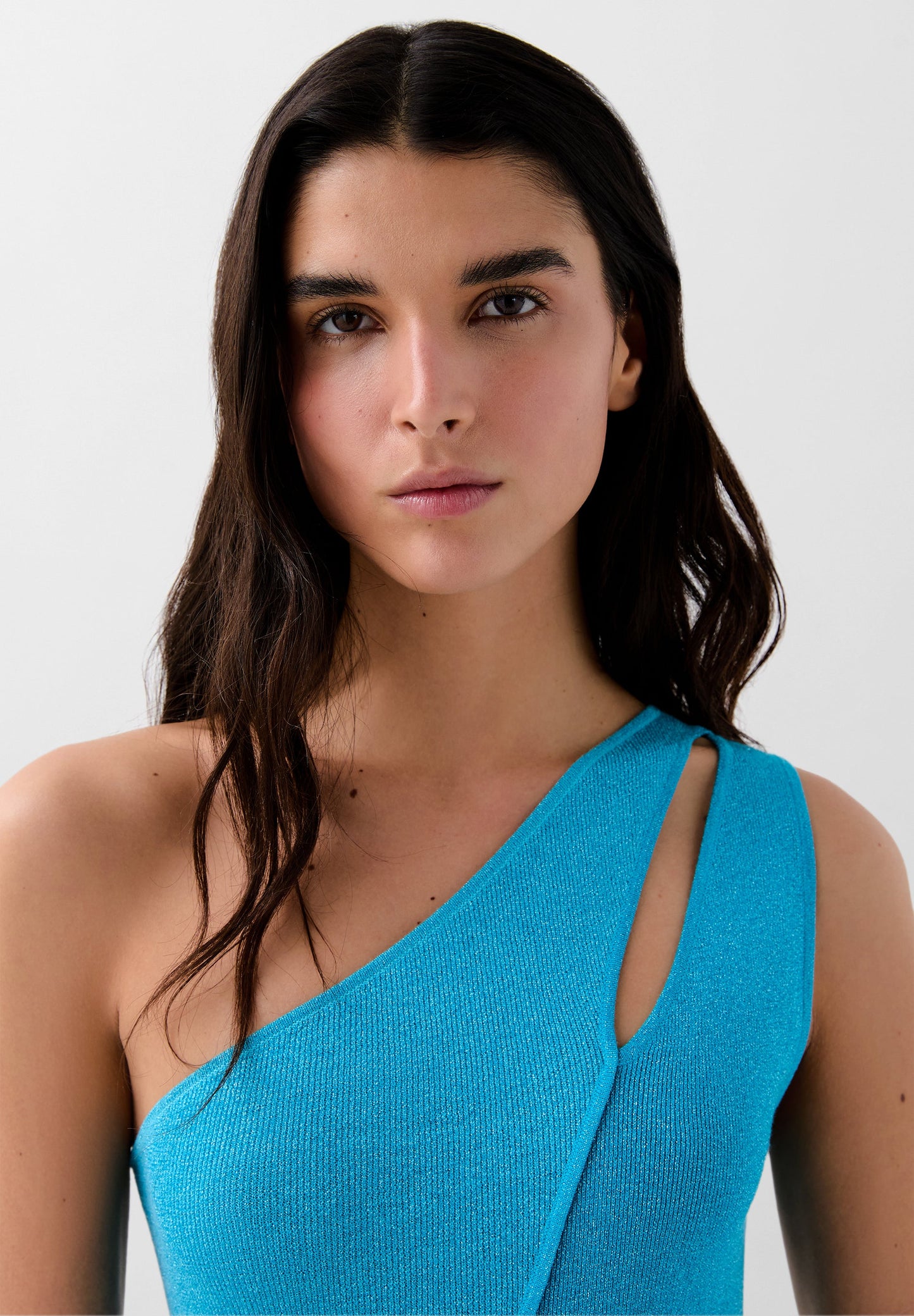 TWO-TONE KNITTED LUREX DRESS