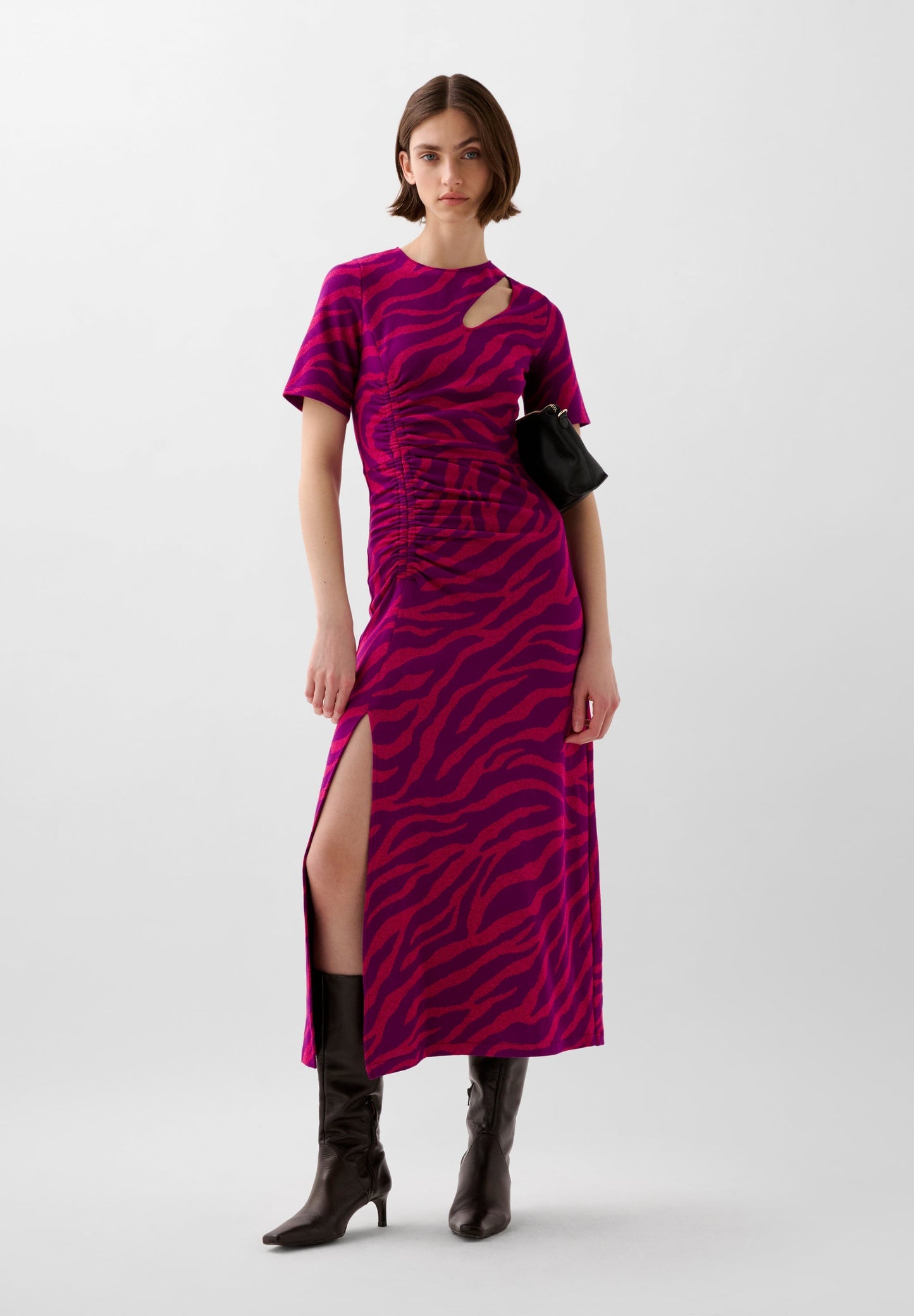 ANIMAL PRINT DRESS WITH SLITS