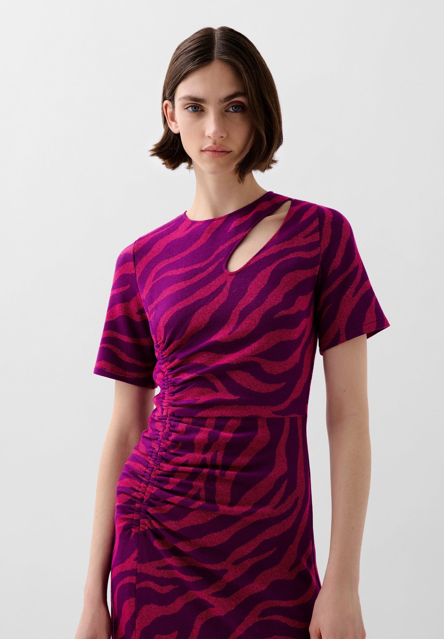 ANIMAL PRINT DRESS WITH SLITS