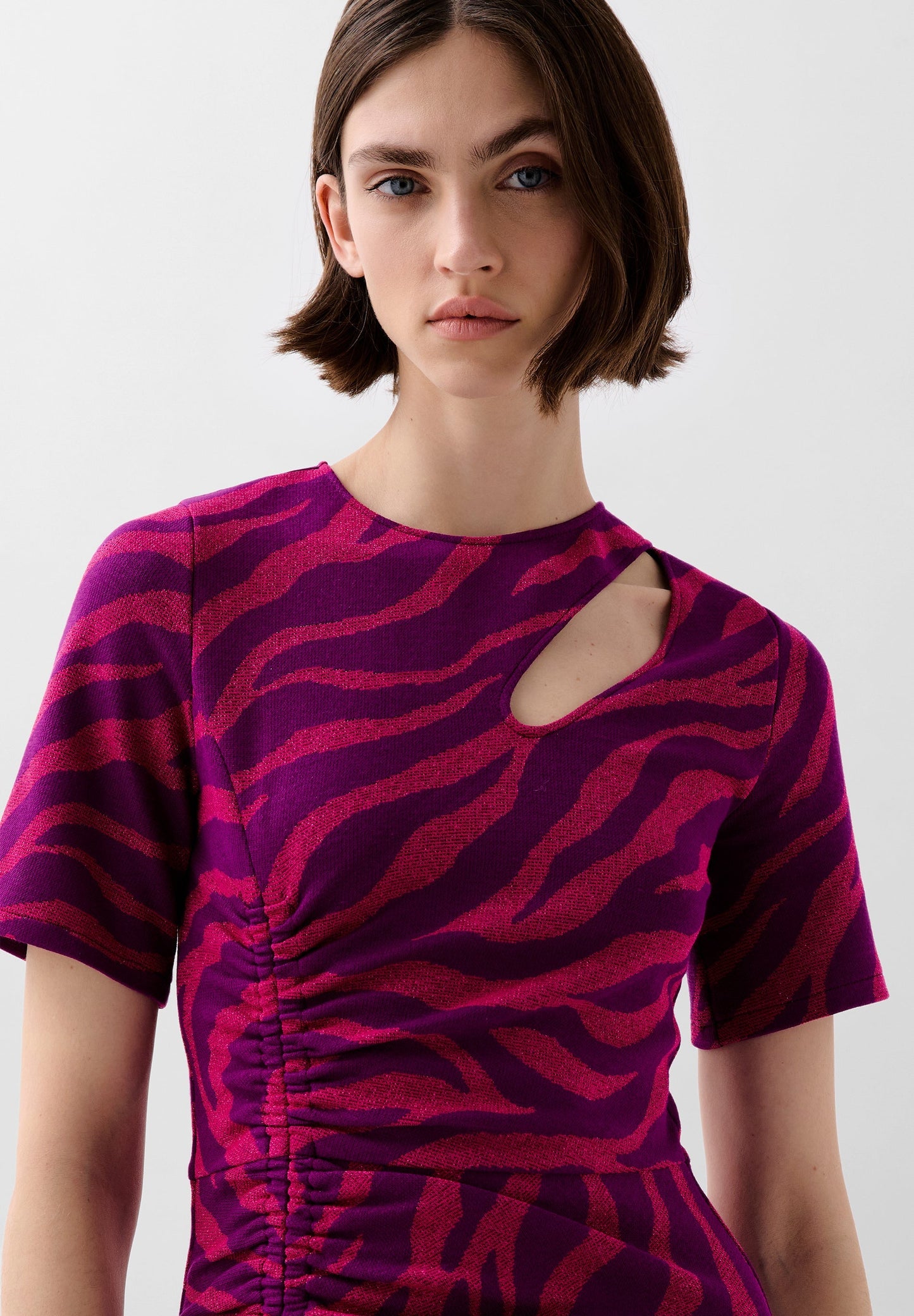 ANIMAL PRINT DRESS WITH SLITS