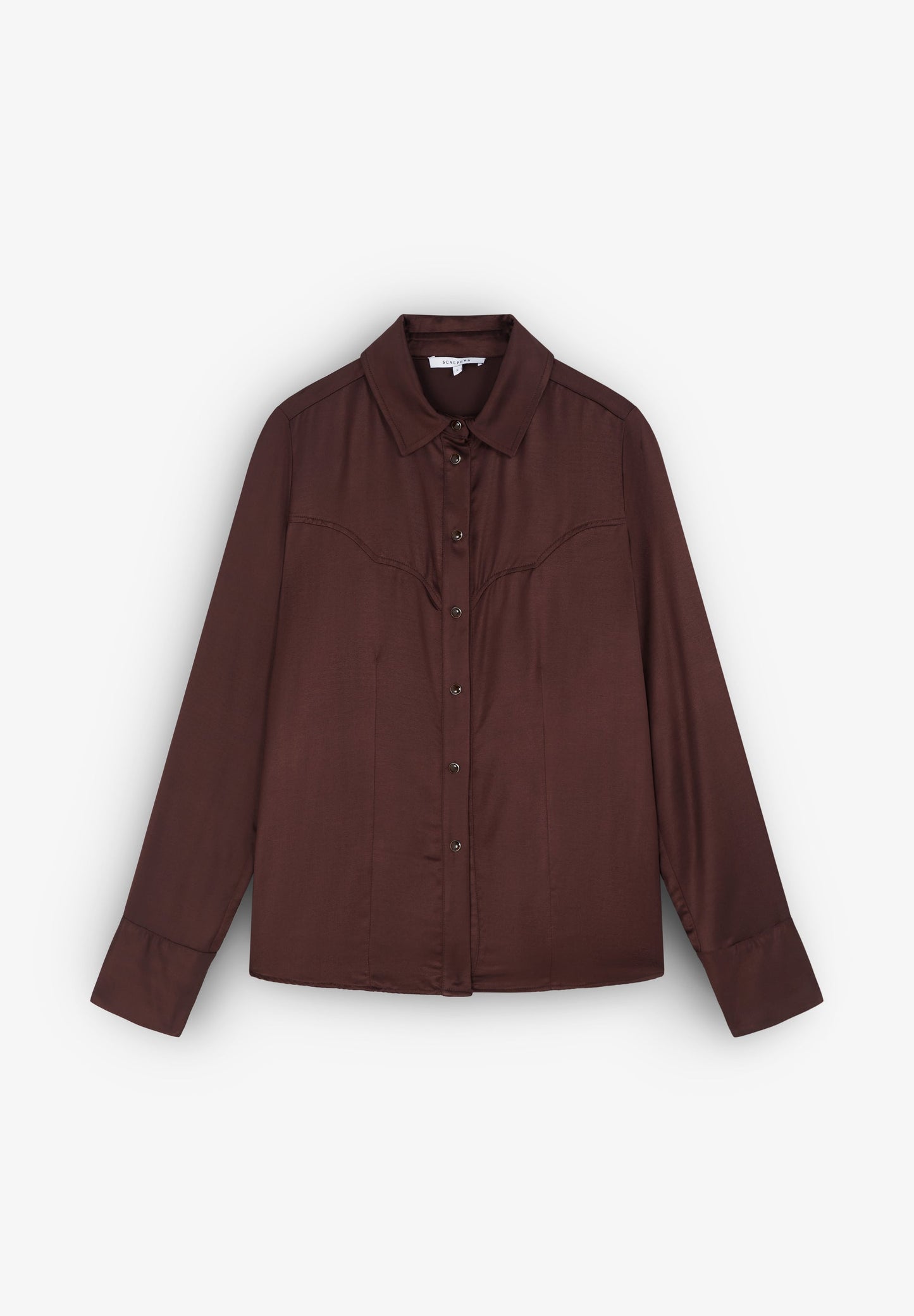 SATIN SHIRT WITH STITCHING