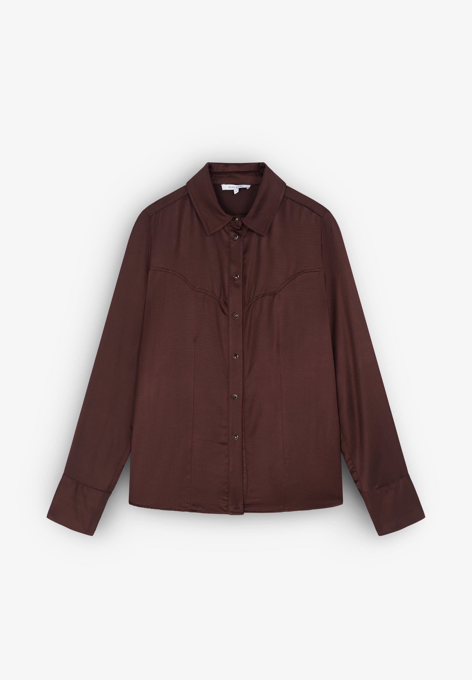 SATIN SHIRT WITH STITCHING