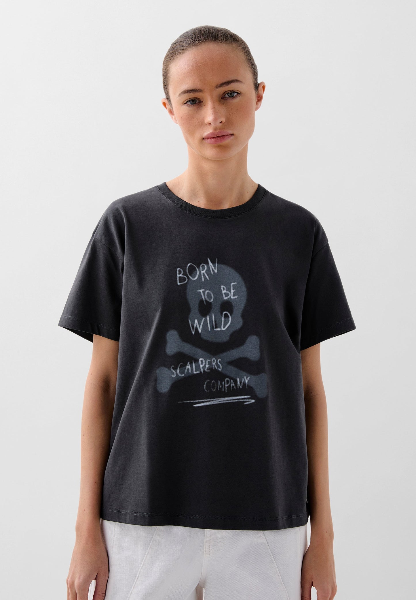 T-SHIRT WITH SKULL PRINT