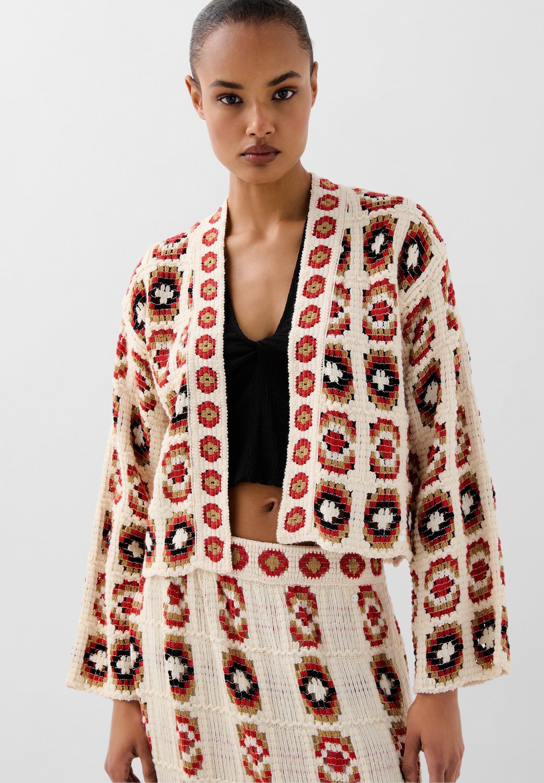 EMBROIDERED CROCHET CARDIGAN