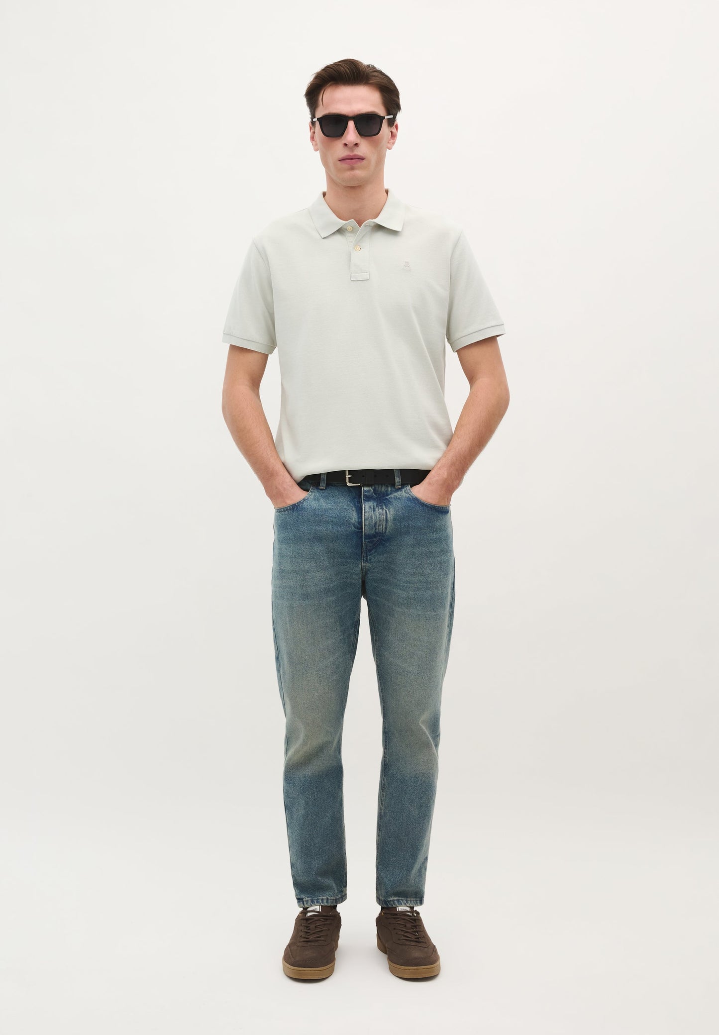 BASIC POLO SHIRT WITH SKULL DETAIL