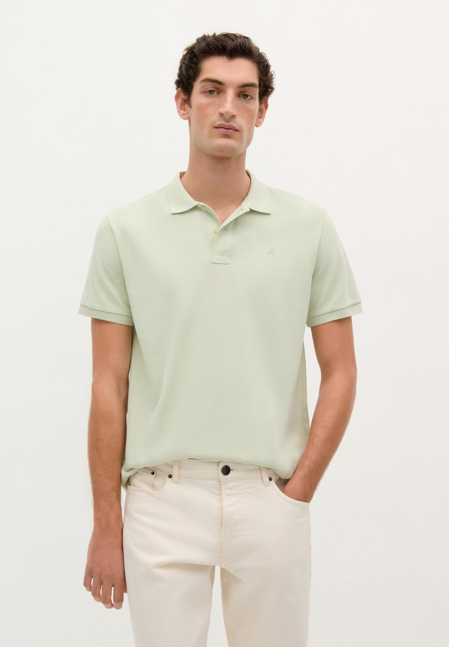 BASIC POLO SHIRT WITH SKULL DETAIL
