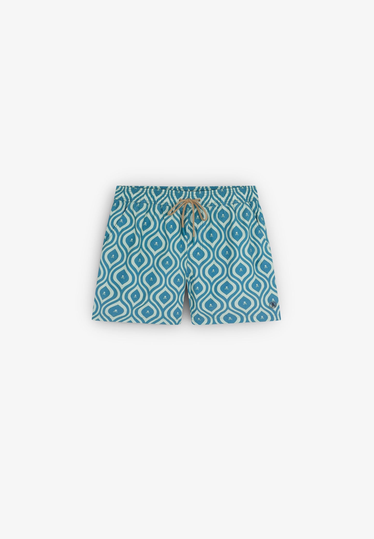 WAVED PRINT SWIMMING TRUNKS