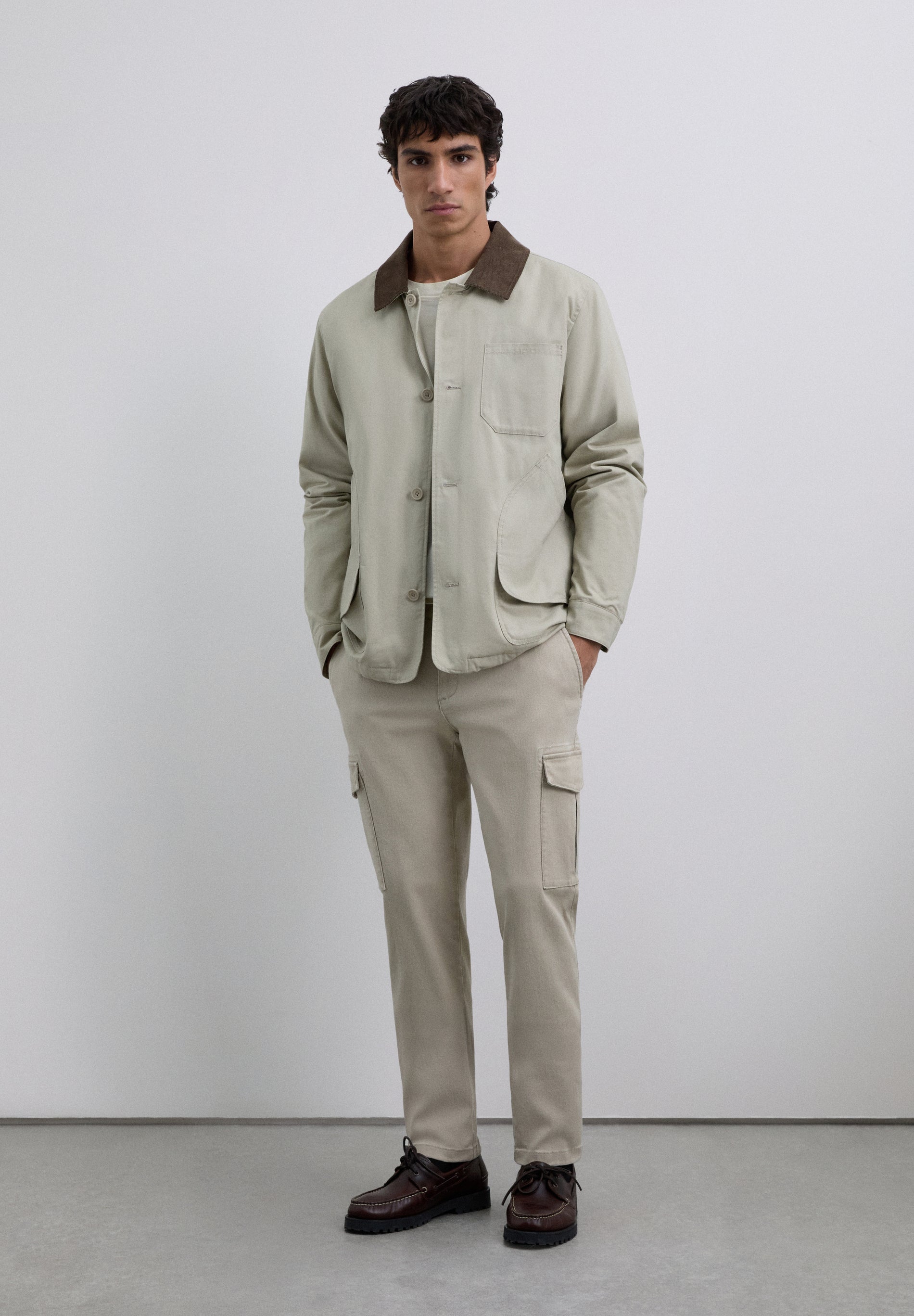 CROPPED FIT CARGO TROUSERS