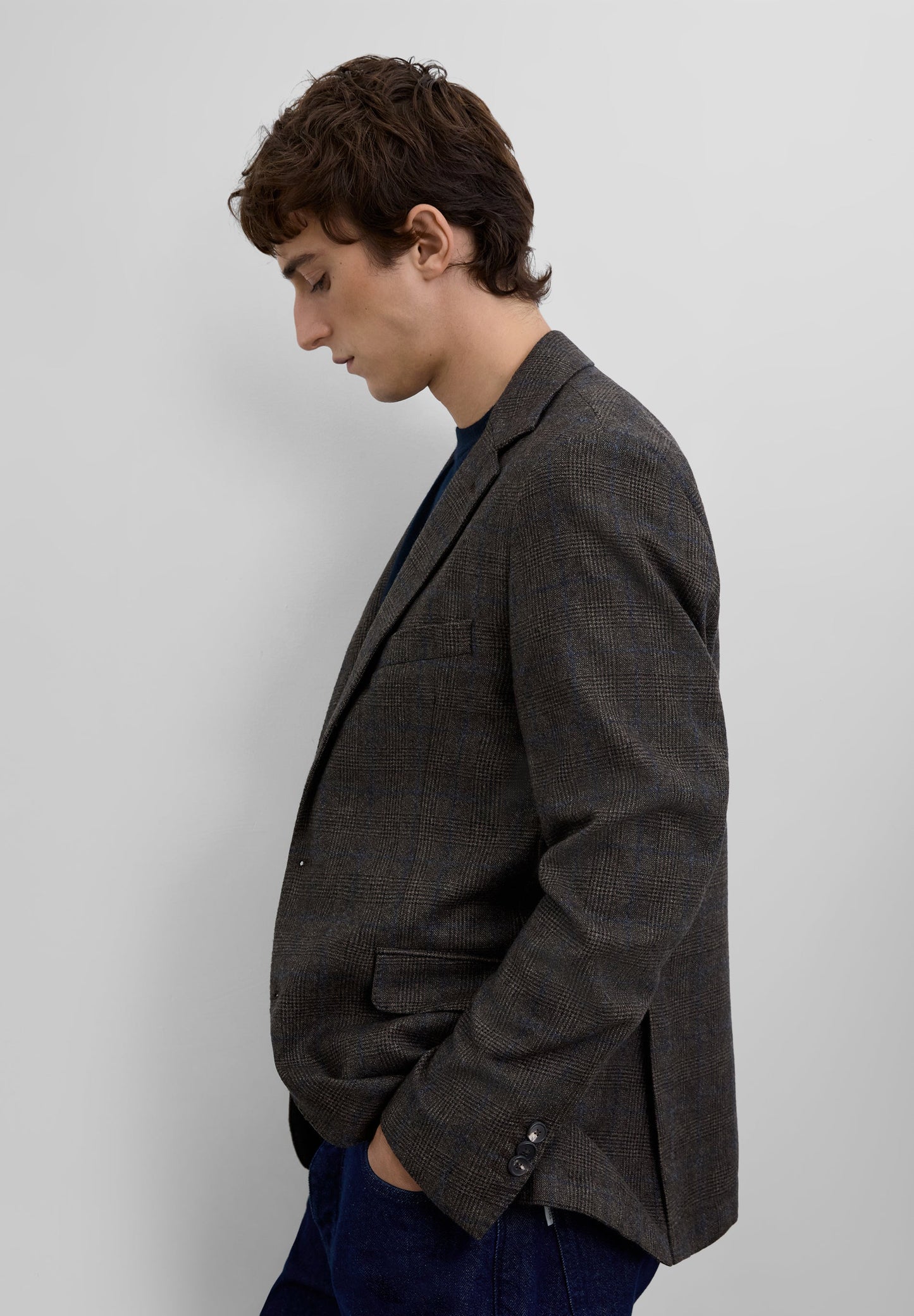 CHECKED WOOL BLAZER