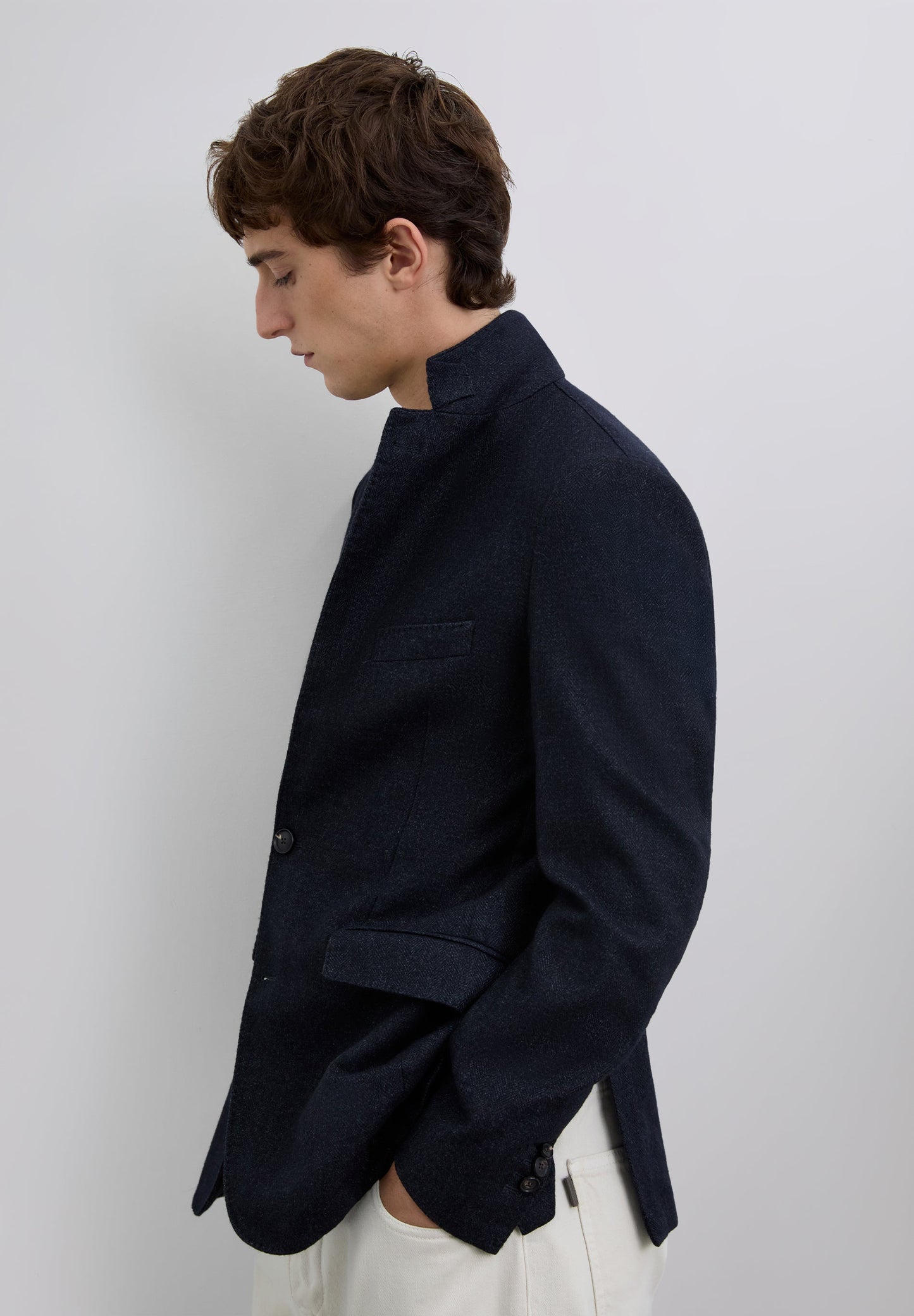 HERRINGBONE WOOL BLAZER