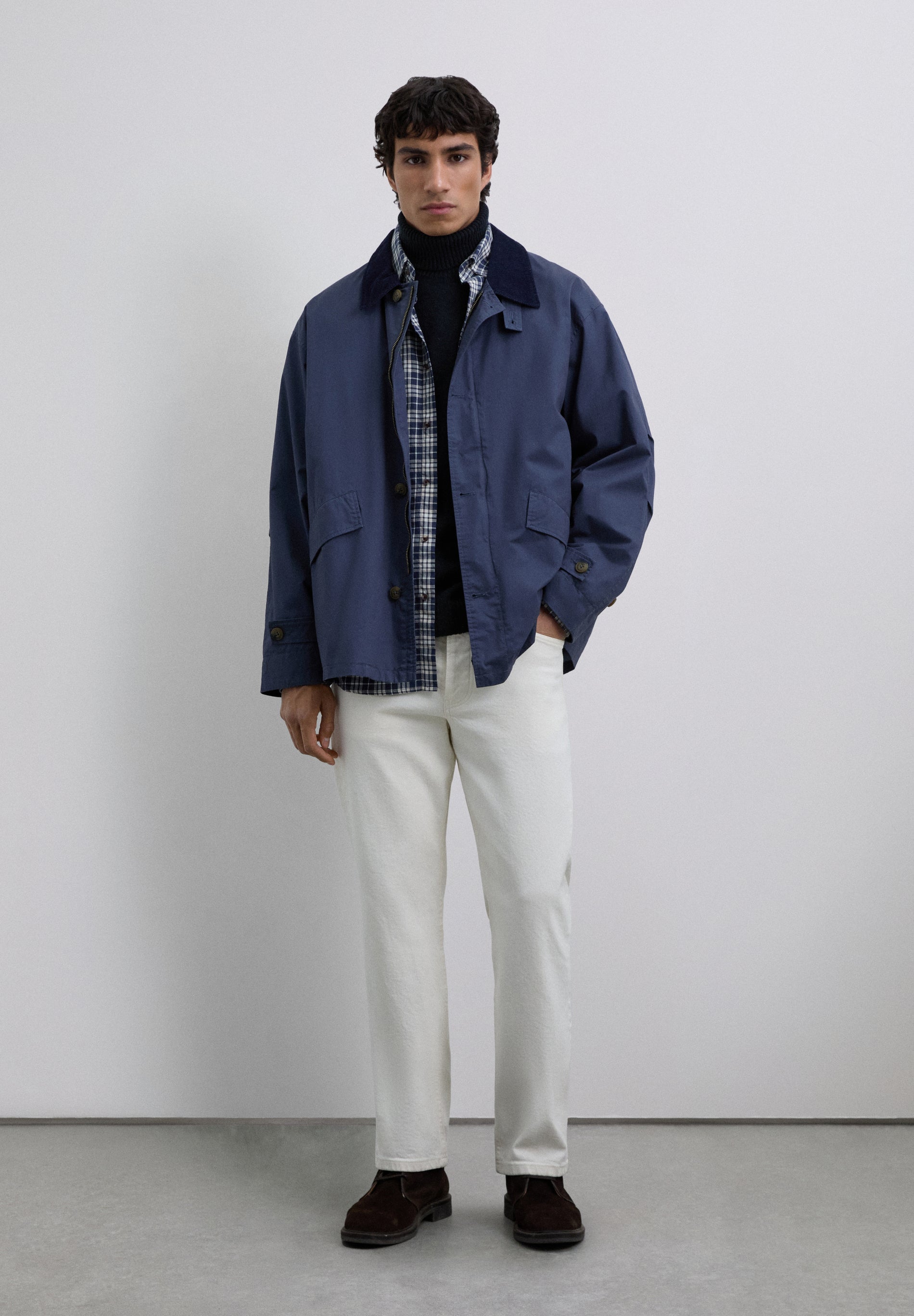 JACKET WITH CORDUROY COLLAR