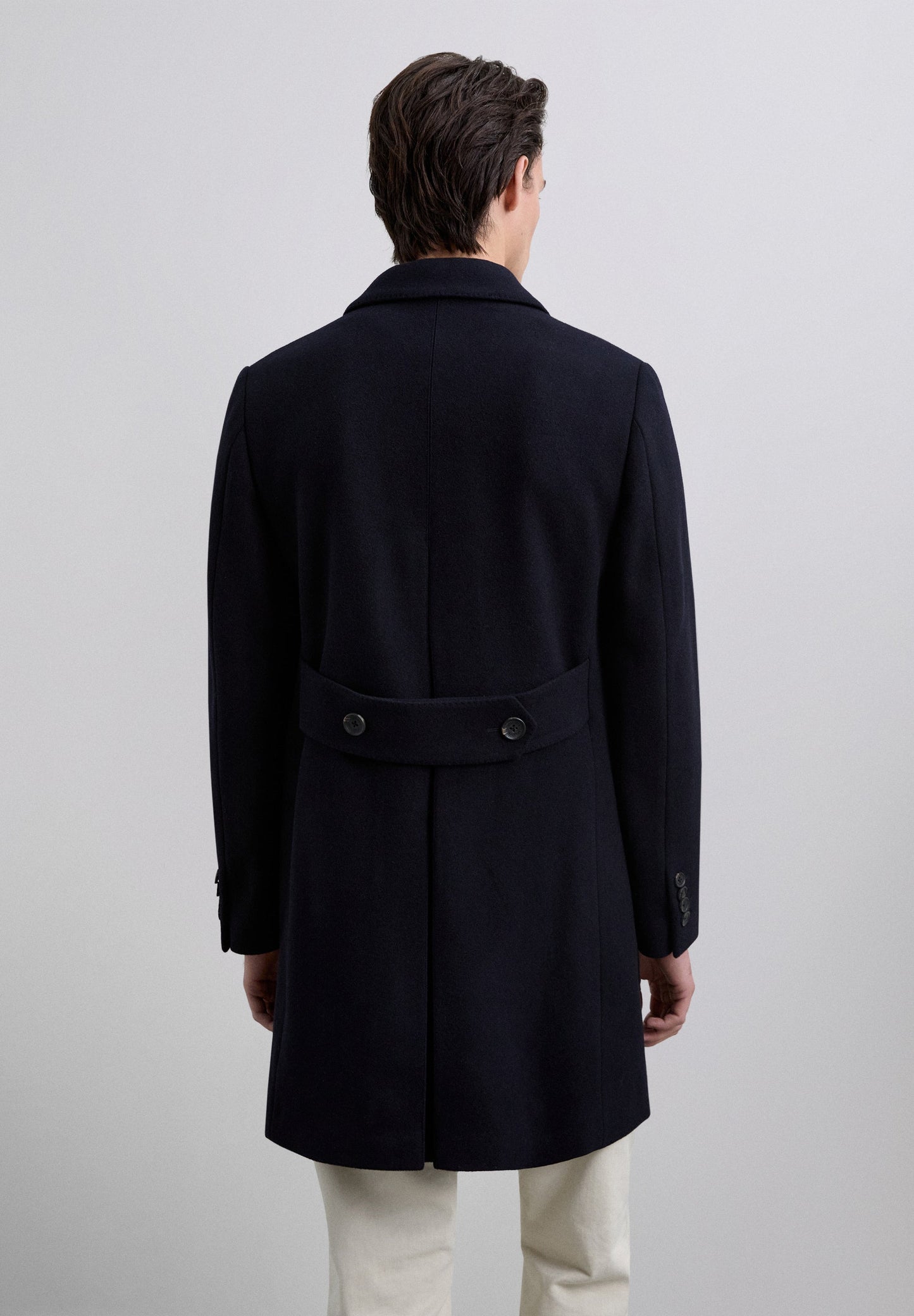 DOUBLE-BREASTED WOOL BLEND COAT