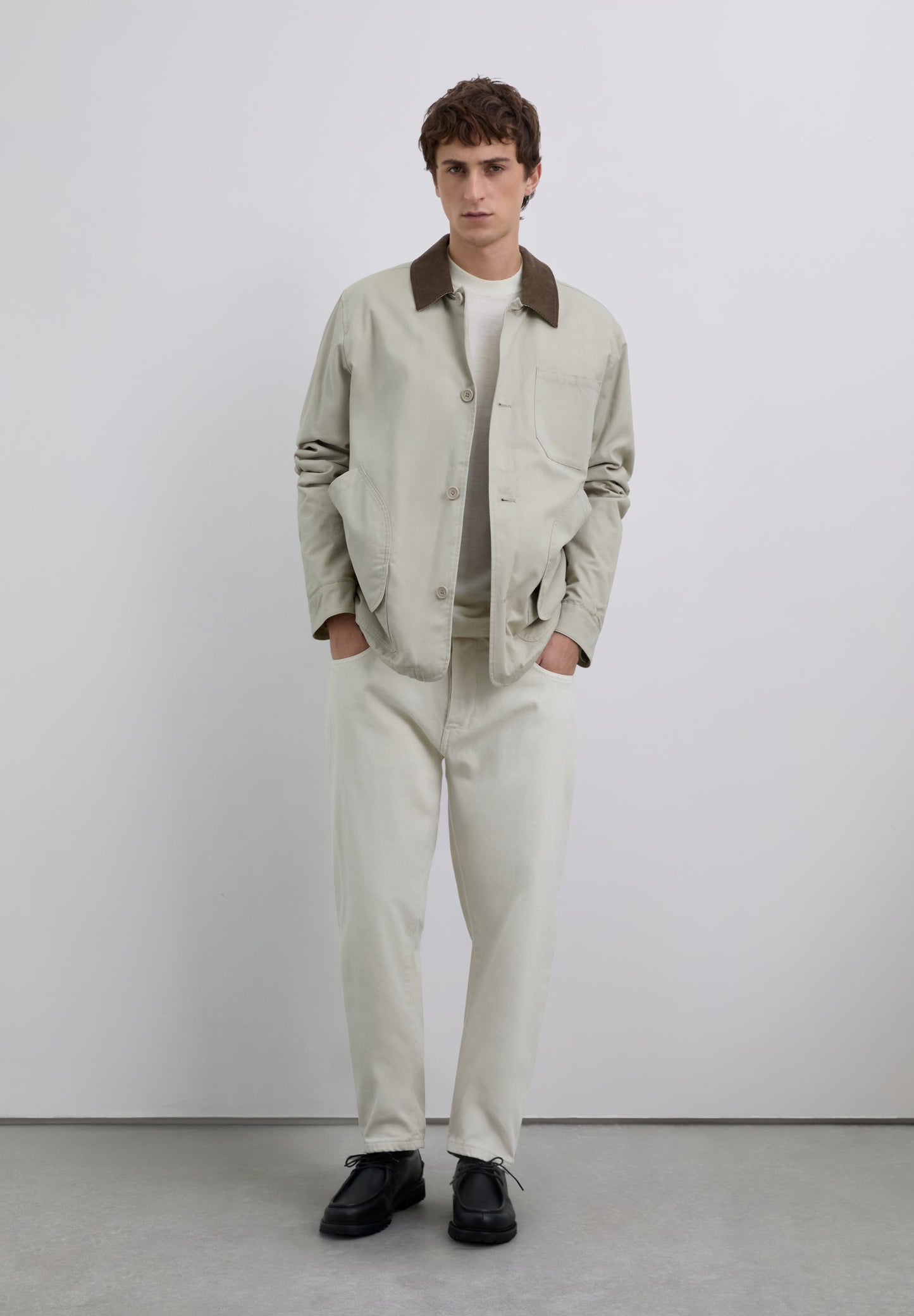CONTRAST JACKET WITH CORDUROY COLLAR