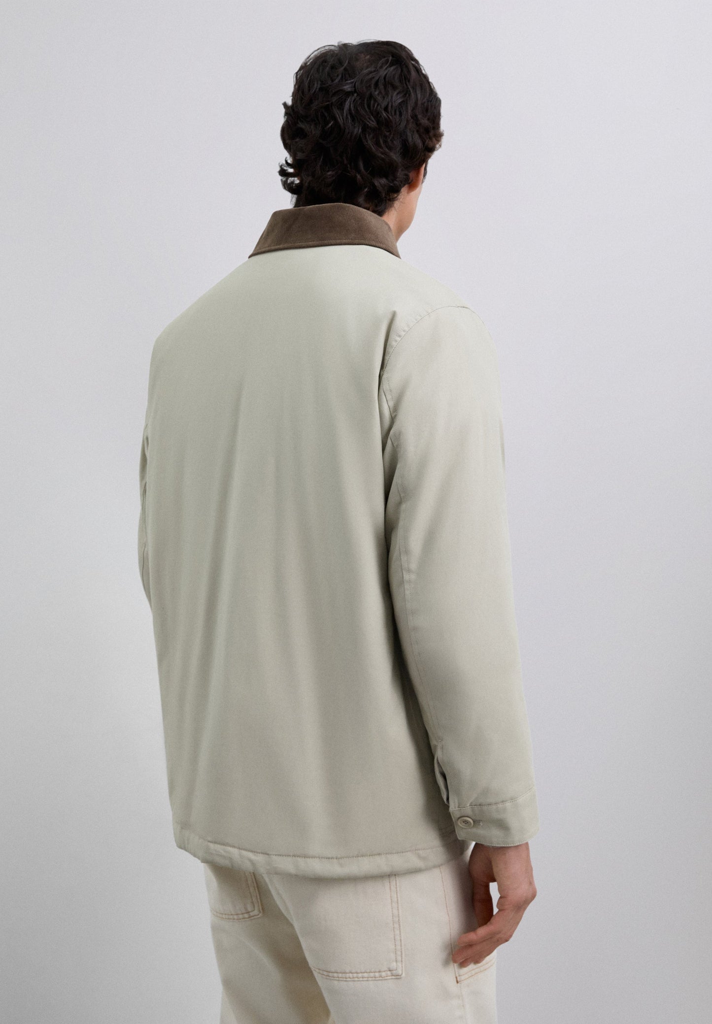 CONTRAST JACKET WITH CORDUROY COLLAR