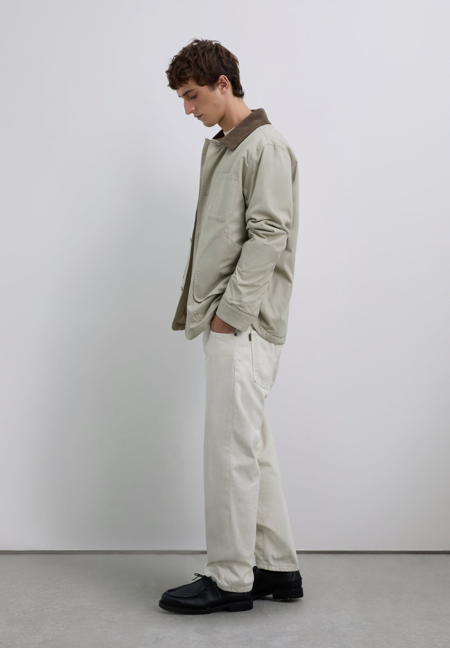 CONTRAST JACKET WITH CORDUROY COLLAR