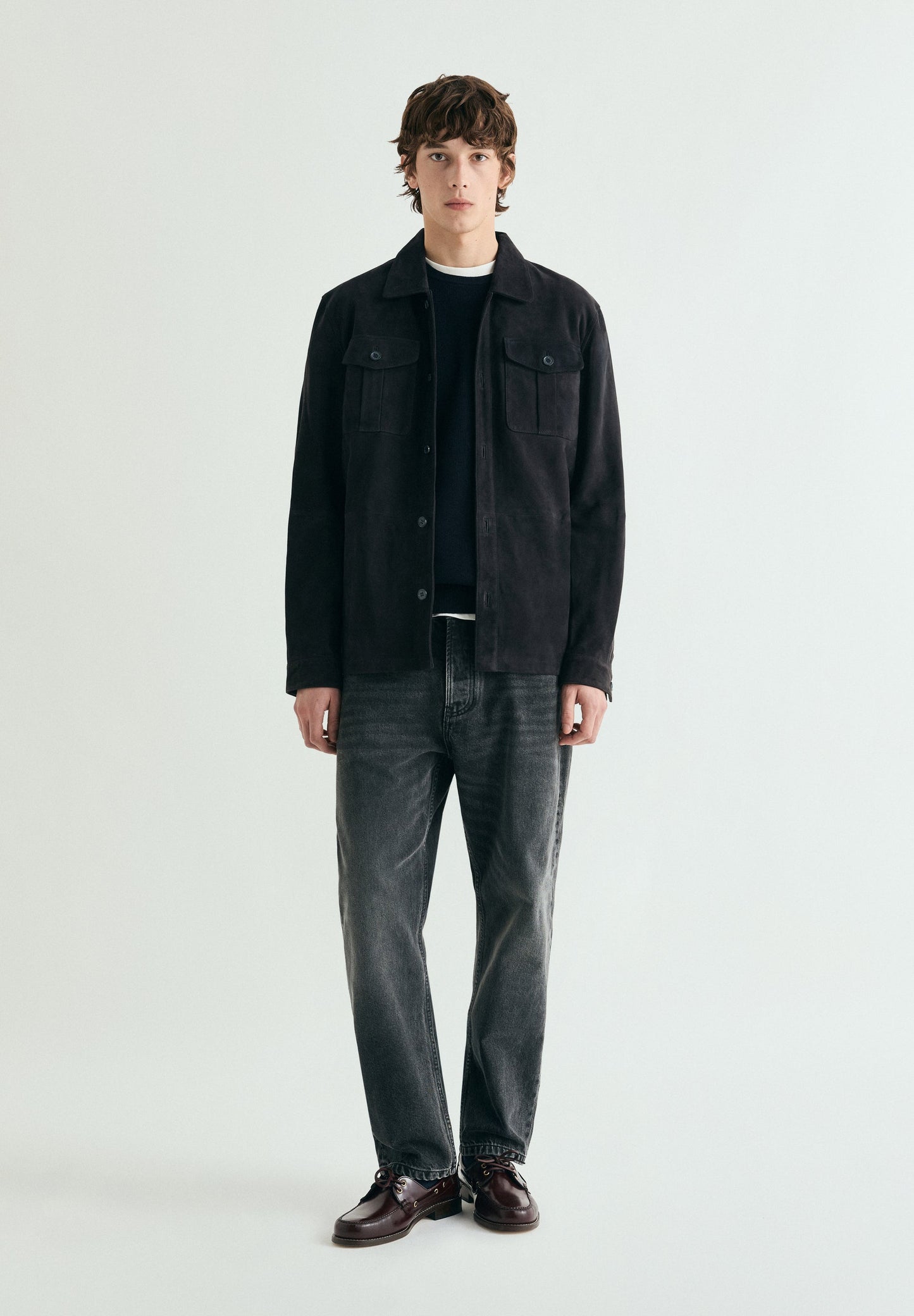 SUEDE OVERSHIRT WITH POCKETS