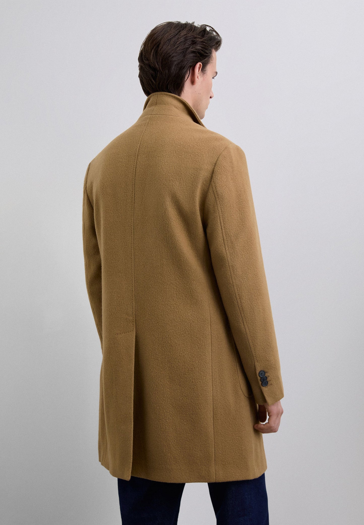LONG WOOL LAPEL COLLAR COAT