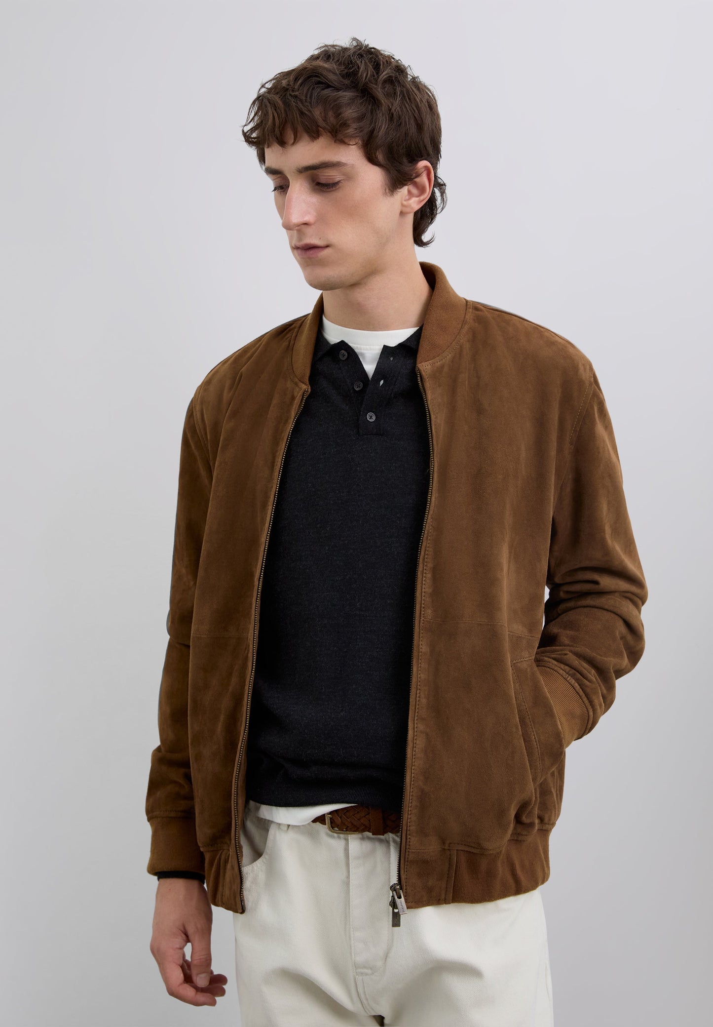LEATHER BOMBER JACKET