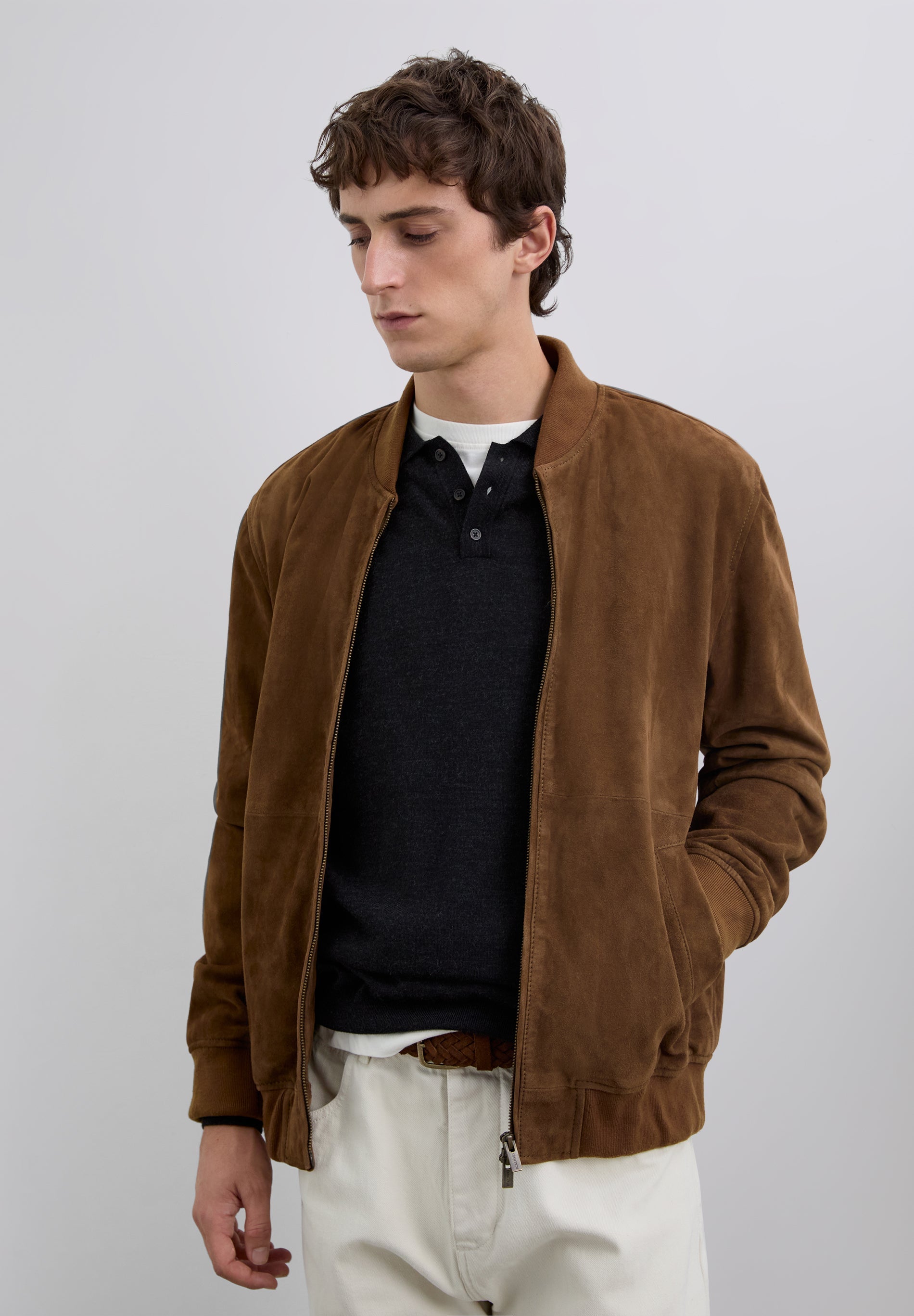 LEATHER BOMBER JACKET
