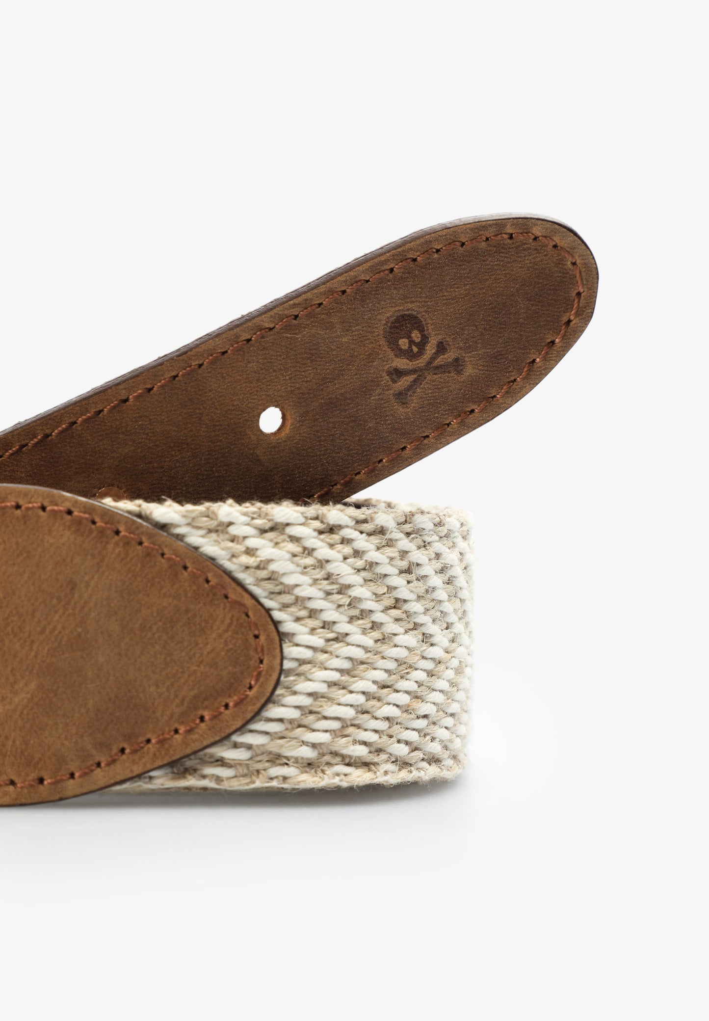JUTE BELT WITH LEATHER DETAILS