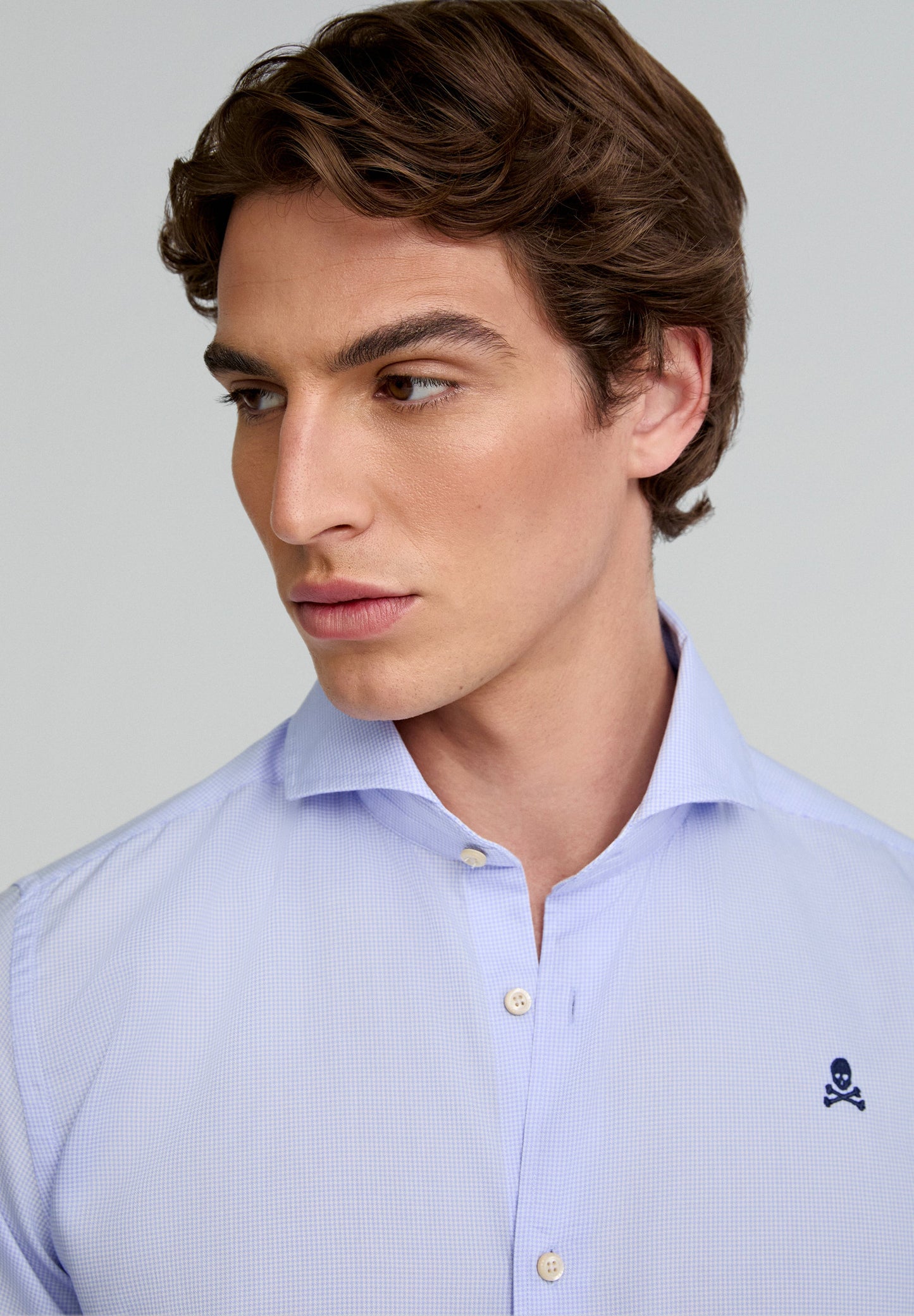 CONTRAST SKULL FORMAL SHIRT