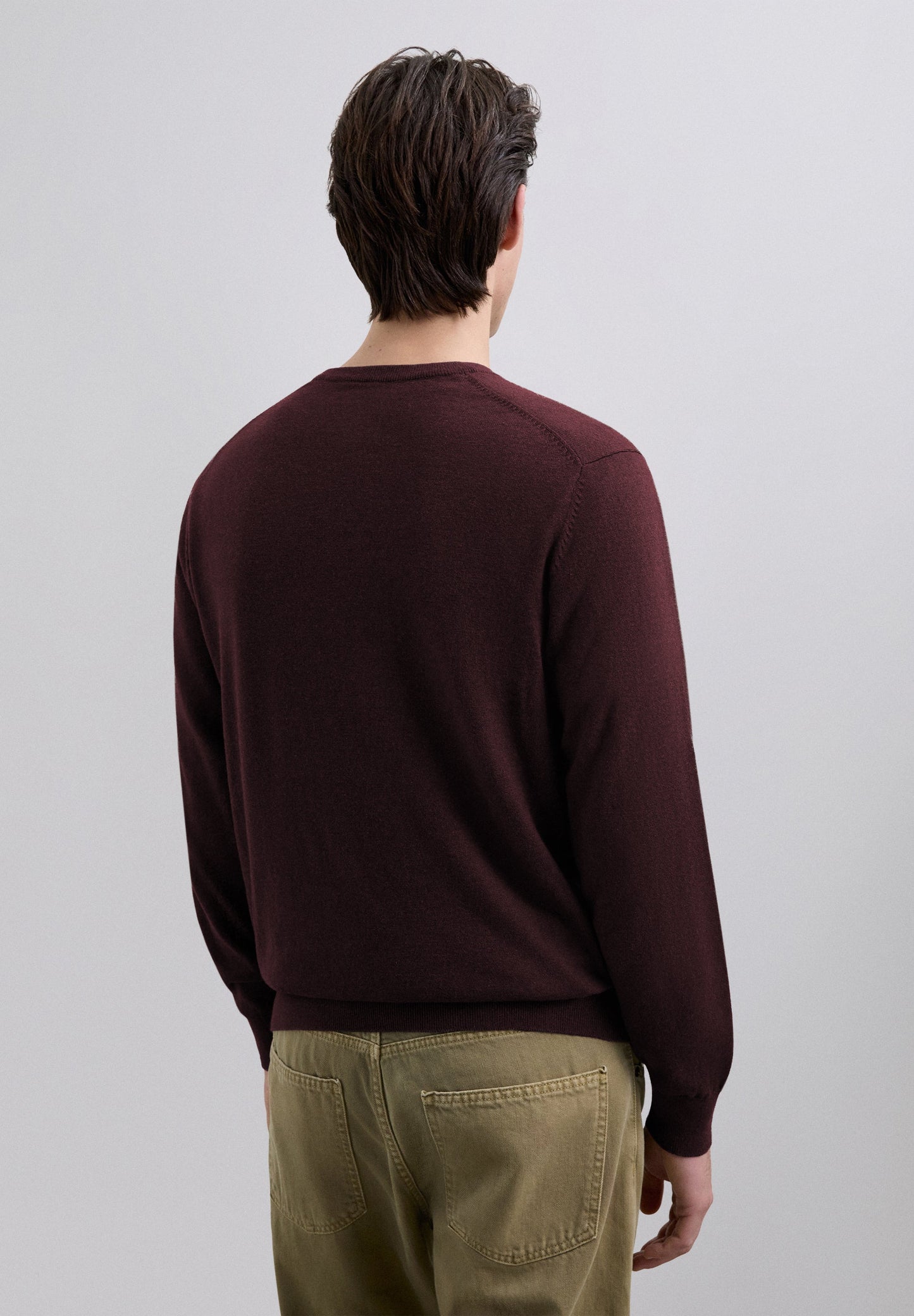 COTTON KNIT V-NECK SWEATER