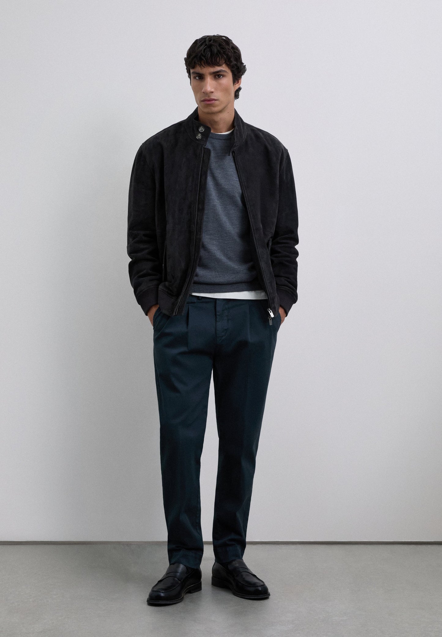 WOOL SWEATER WITH EMBROIDERED SKULL