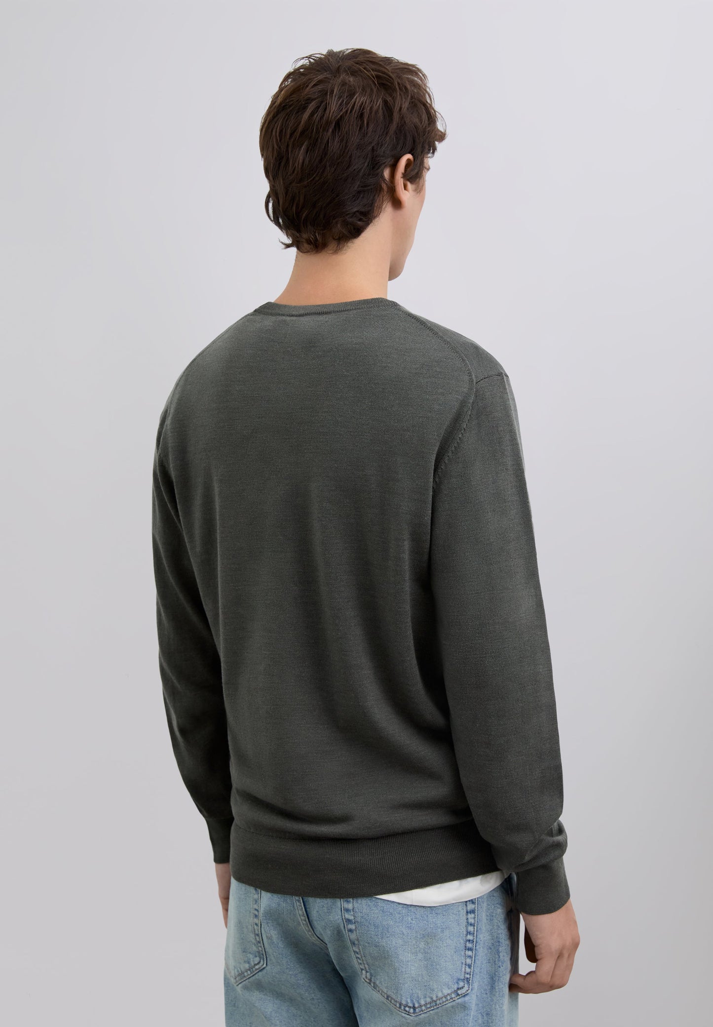 WOOL SWEATER WITH EMBROIDERED SKULL