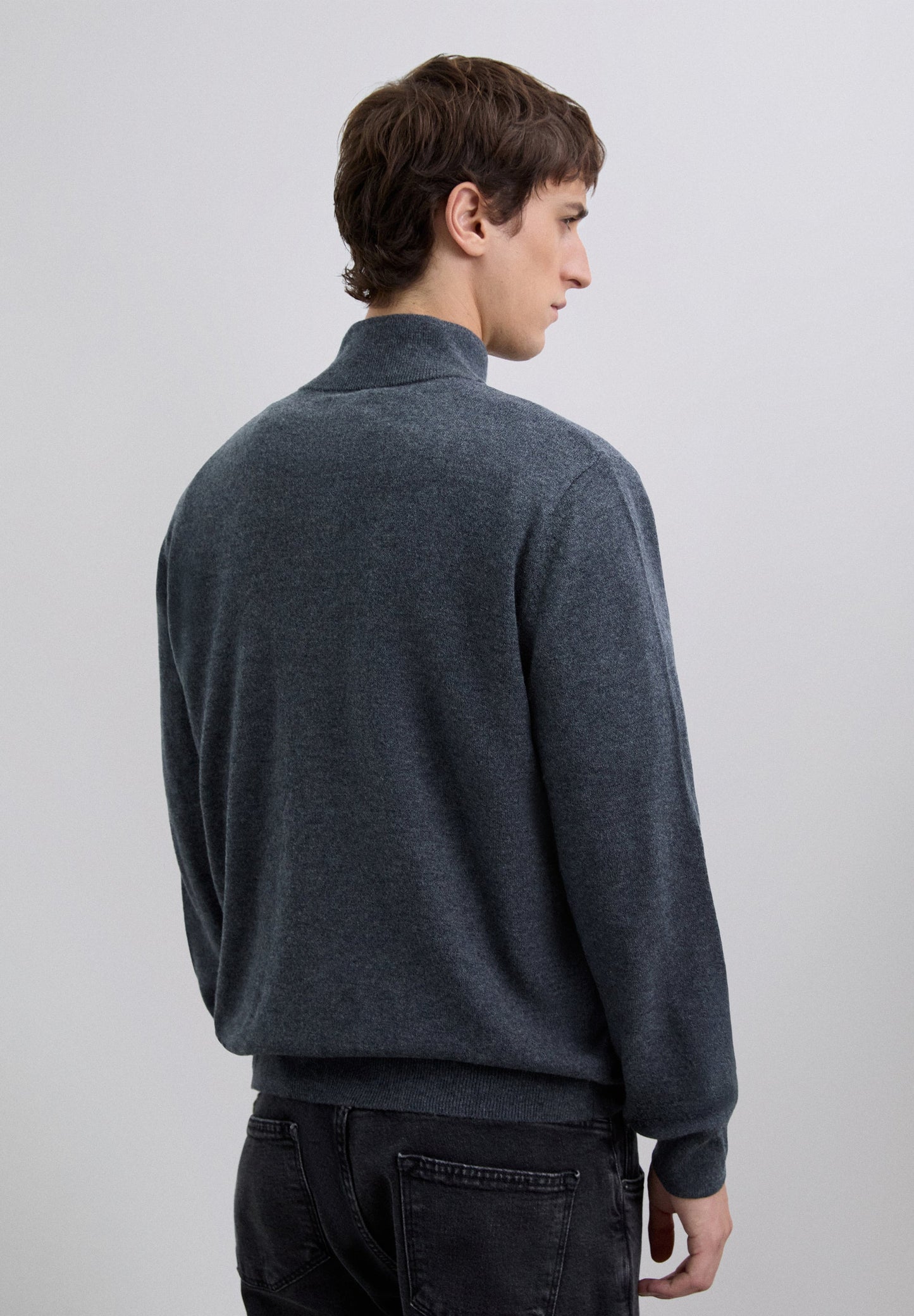 ZIPPED WOOL SWEATER WITH SKULL