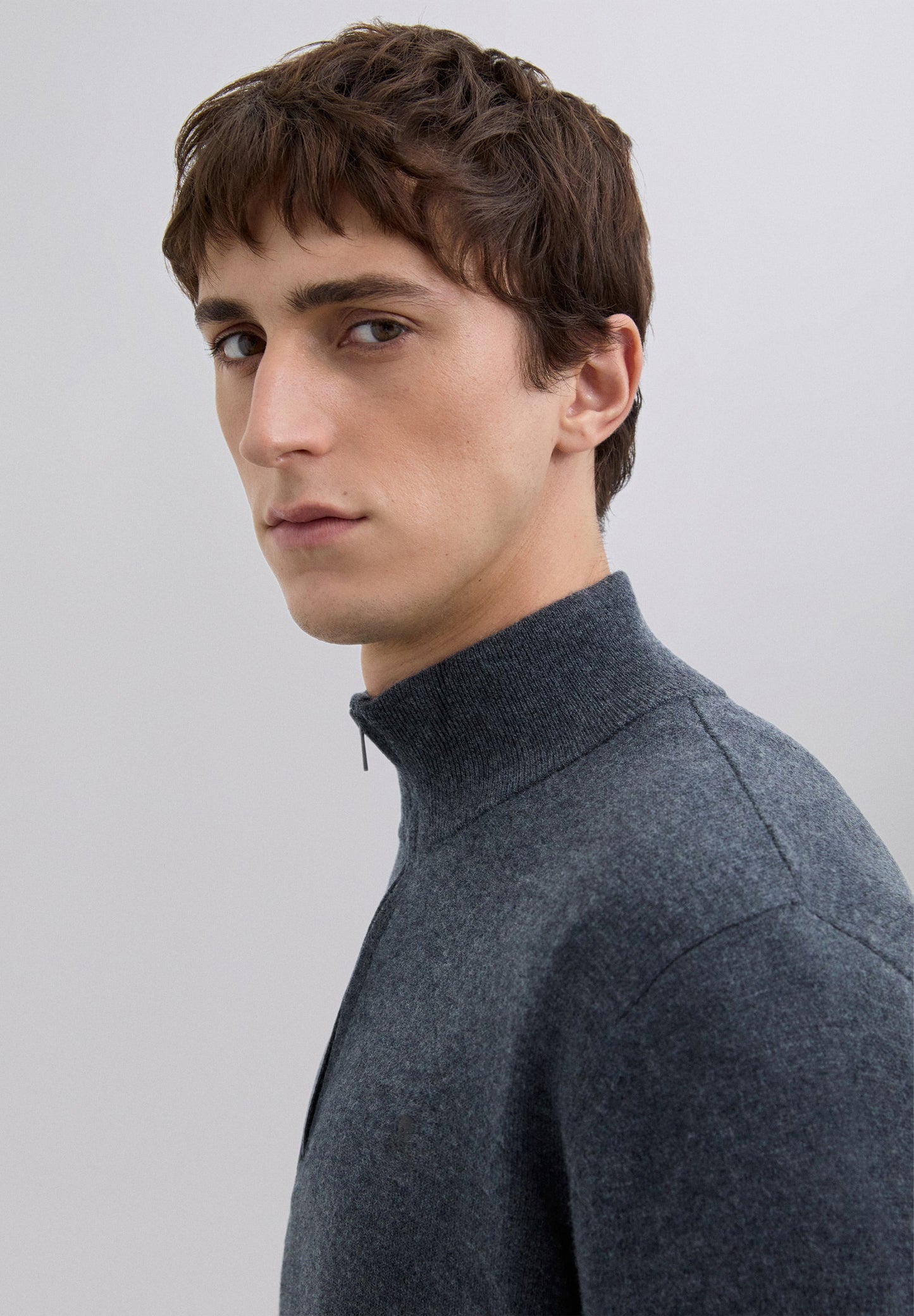 ZIPPED WOOL SWEATER WITH SKULL