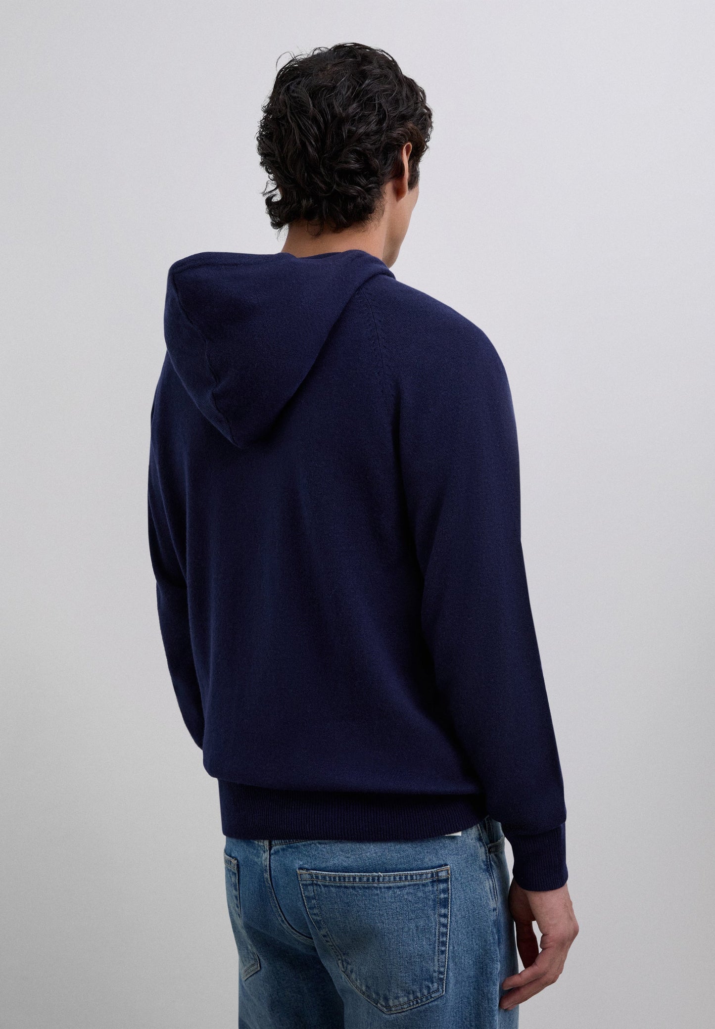 WOOL SWEATER WITH ADJUSTABLE HOOD