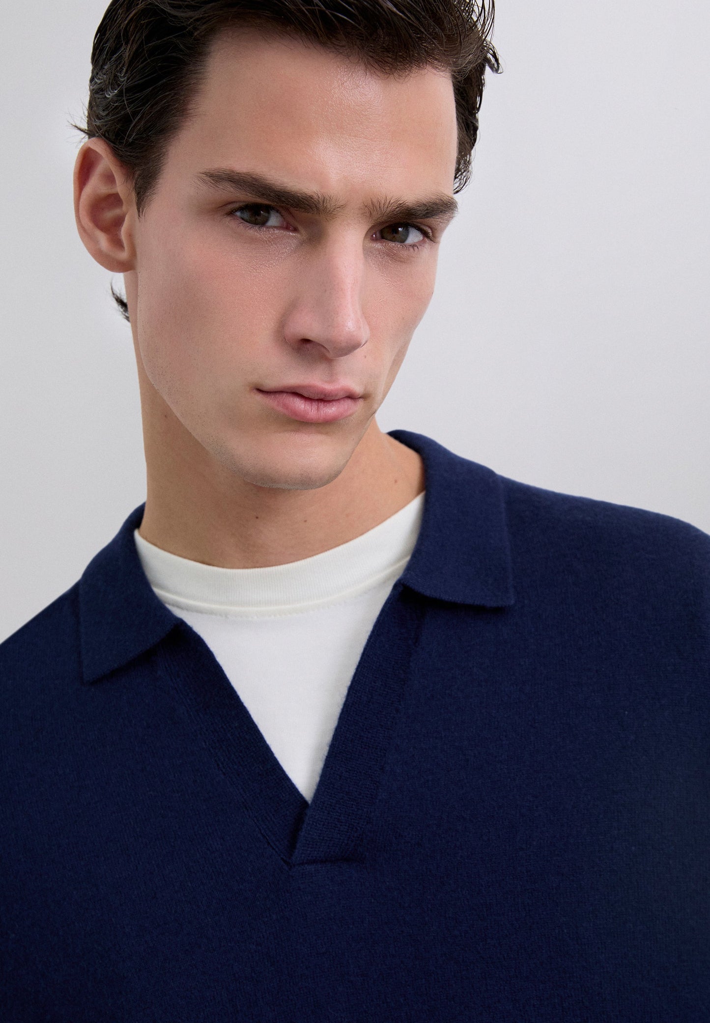 WOOL KNIT POLO SHIRT