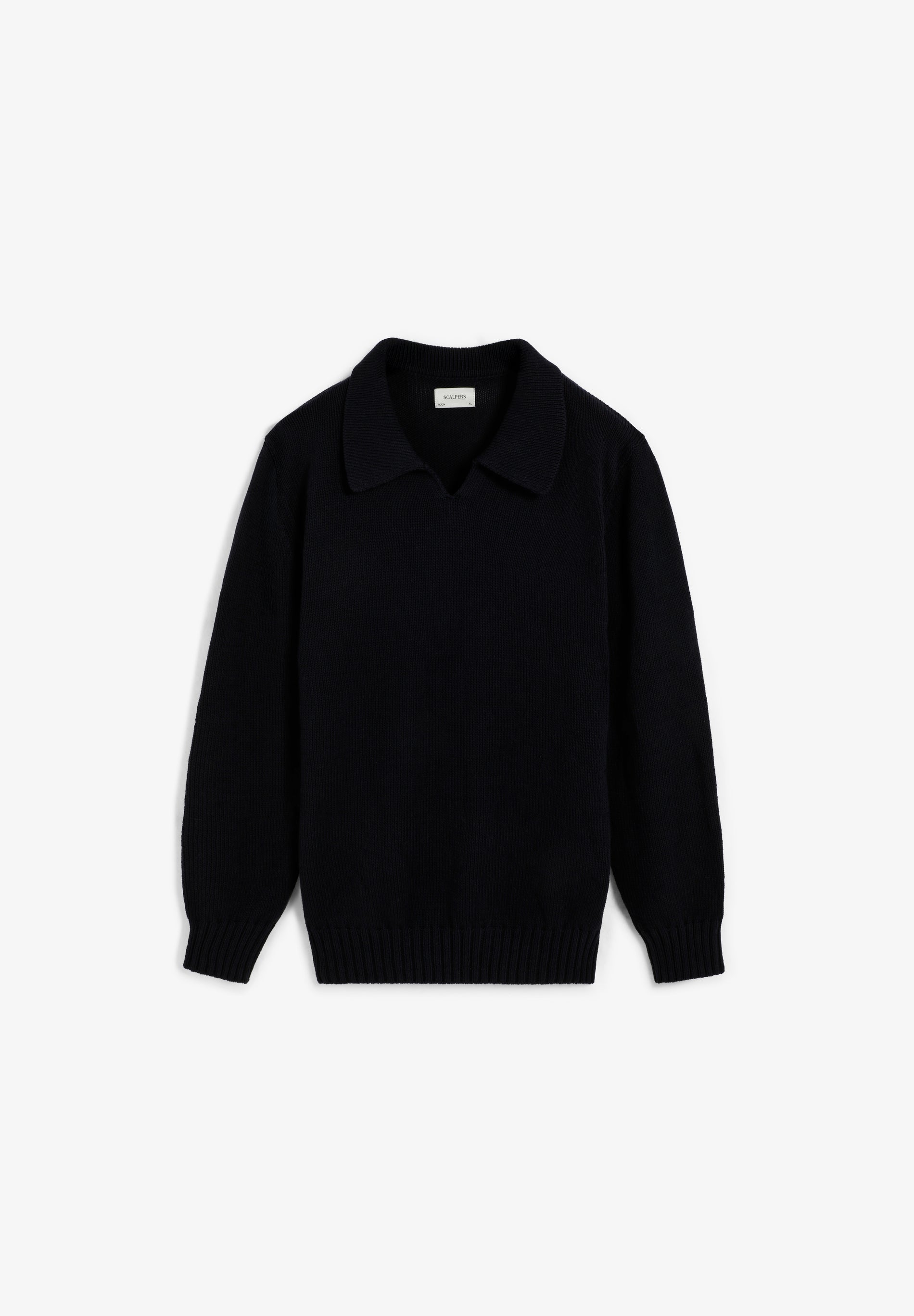 COTTON KNIT POLO SWEATER