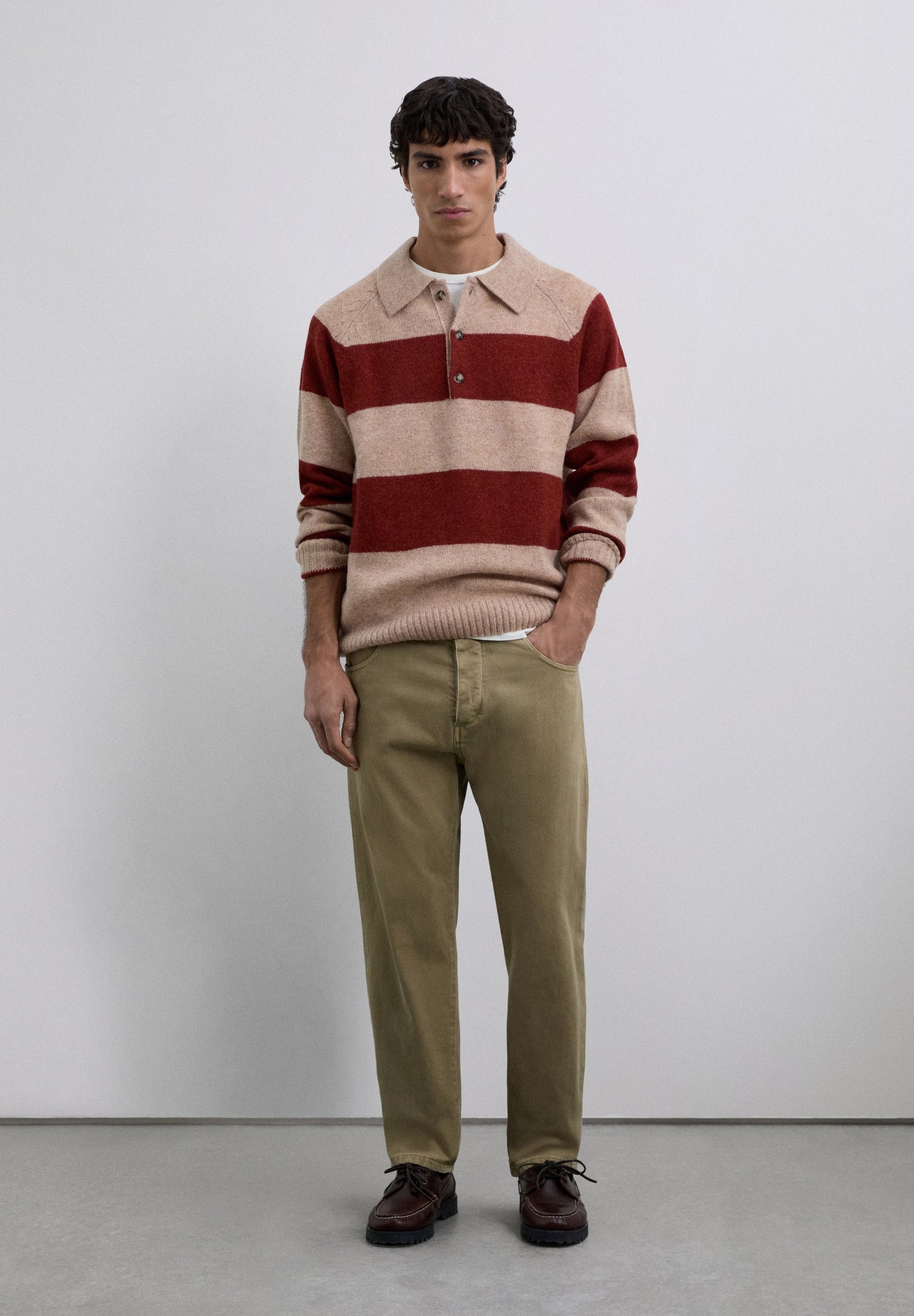 STRIPED POLO SWEATER