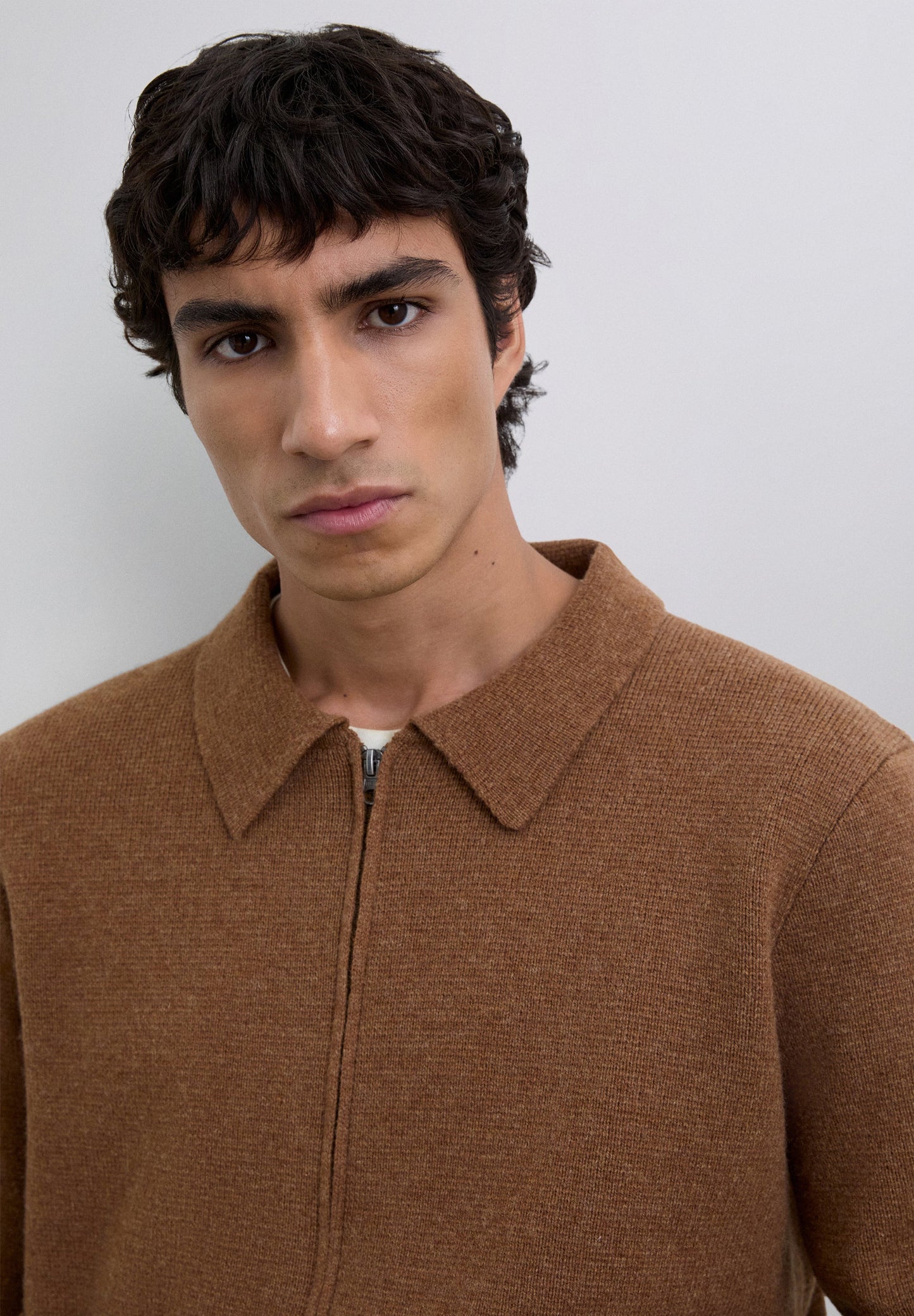 MERINO WOOL ZIP-UP CARDIGAN
