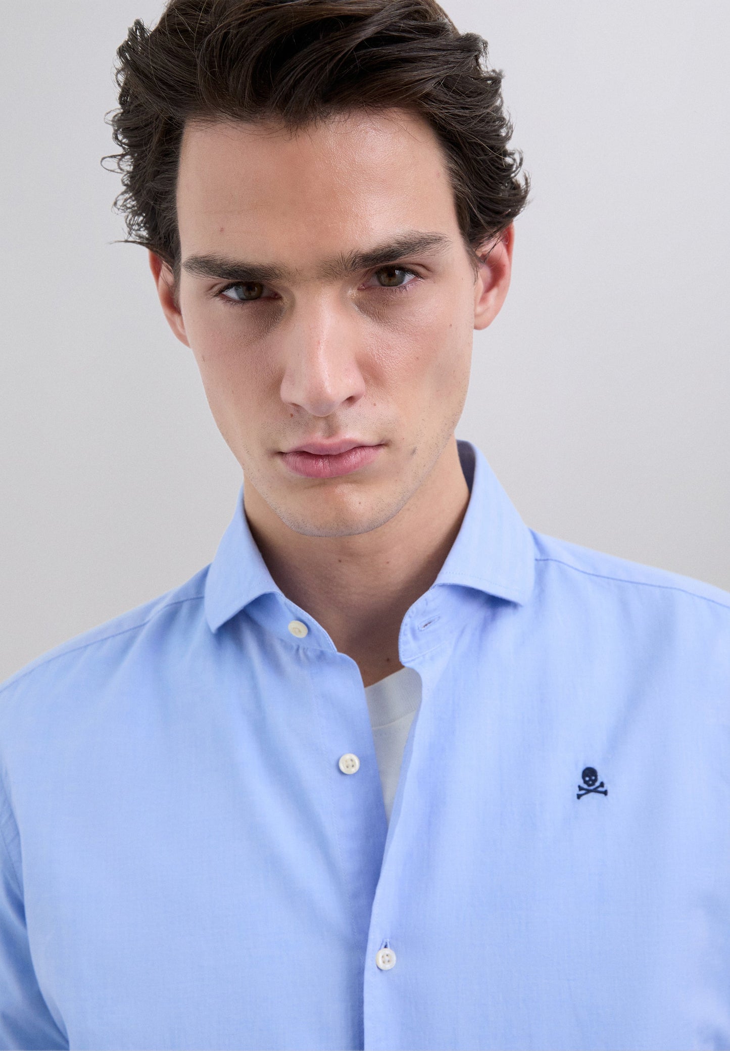 SHIRT WITH EMBROIDERED SKULL