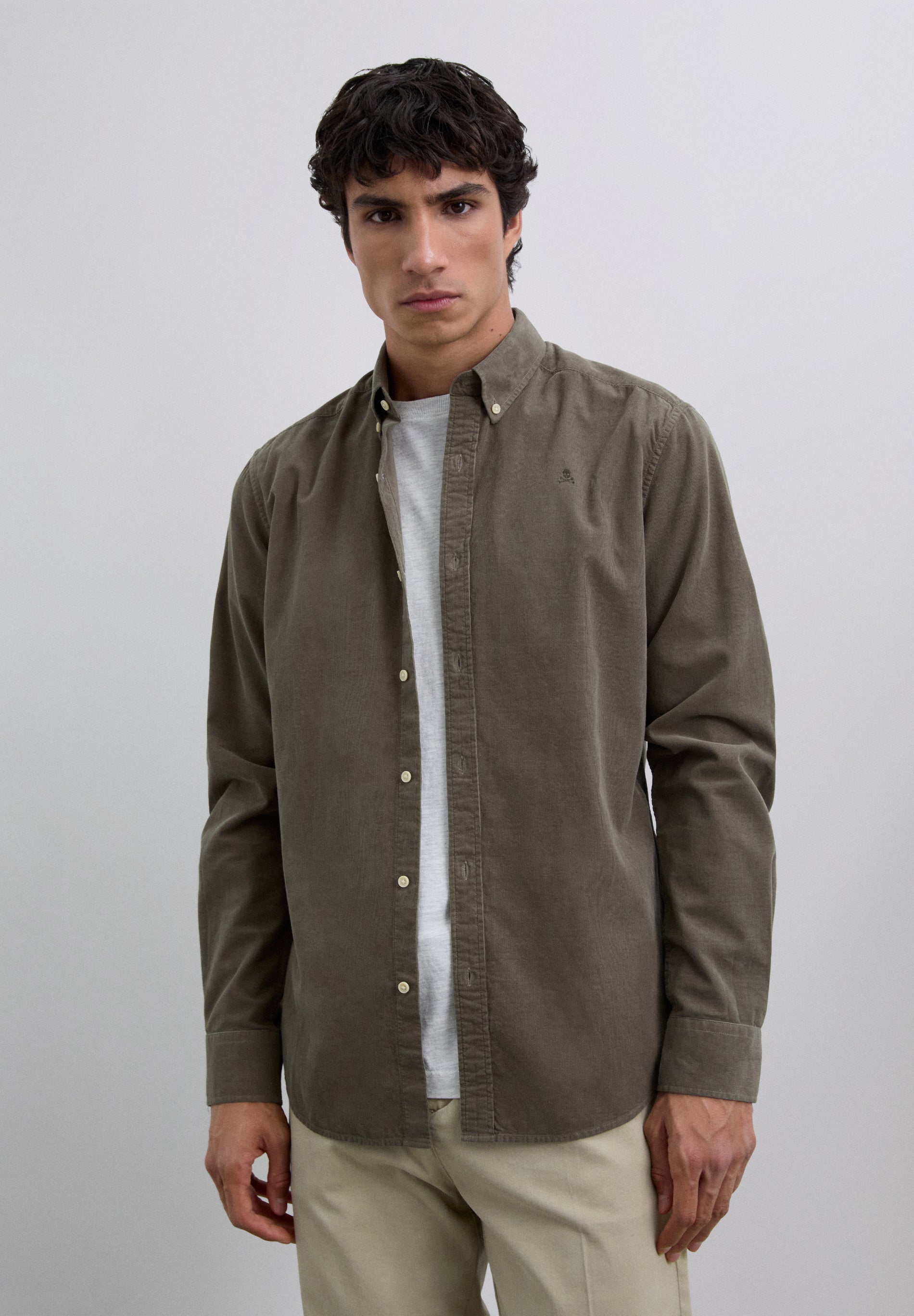 MICRO-CORDUROY SKULL SHIRT